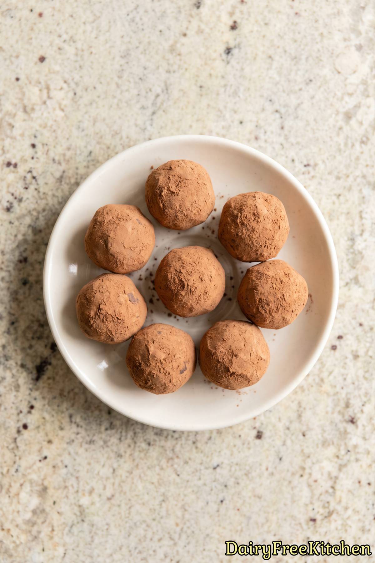 Delicious bite-sized dairy free truffles.