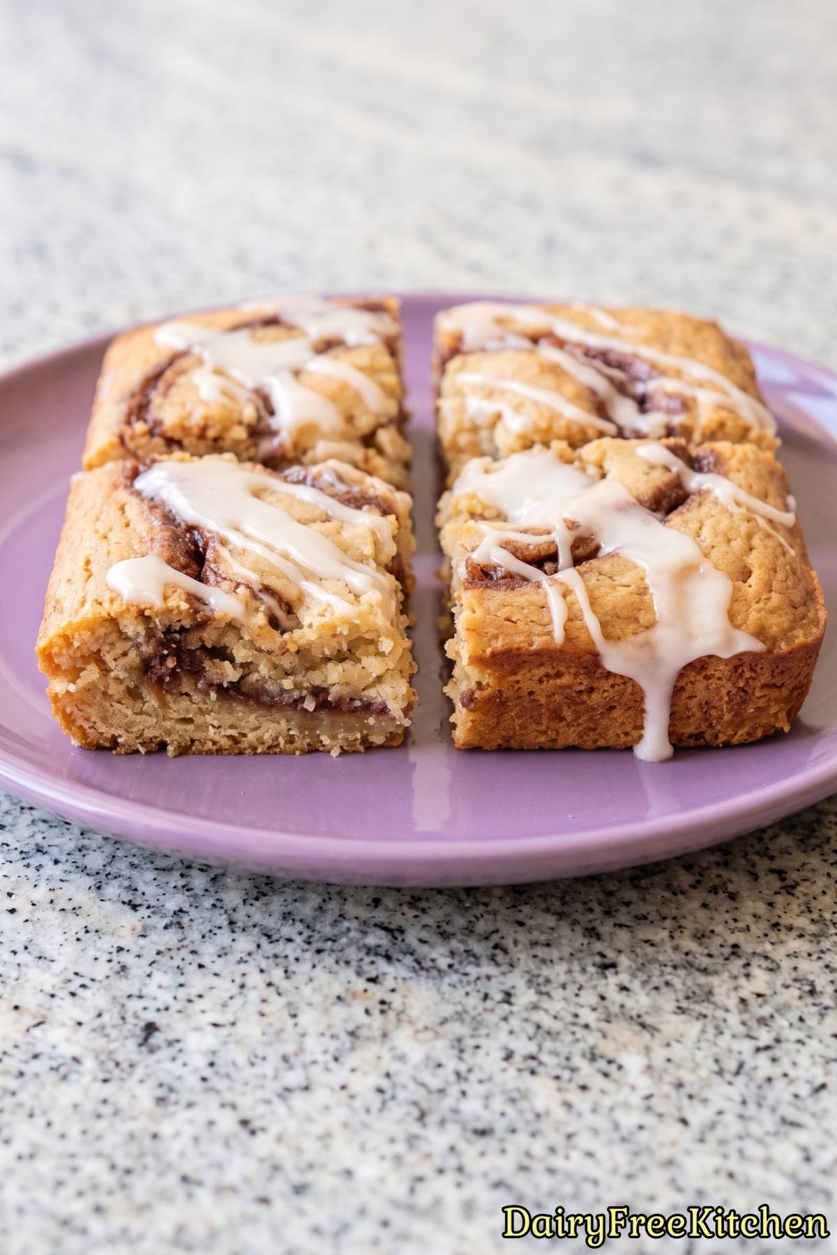 Soft dairy free cinnamon blondies