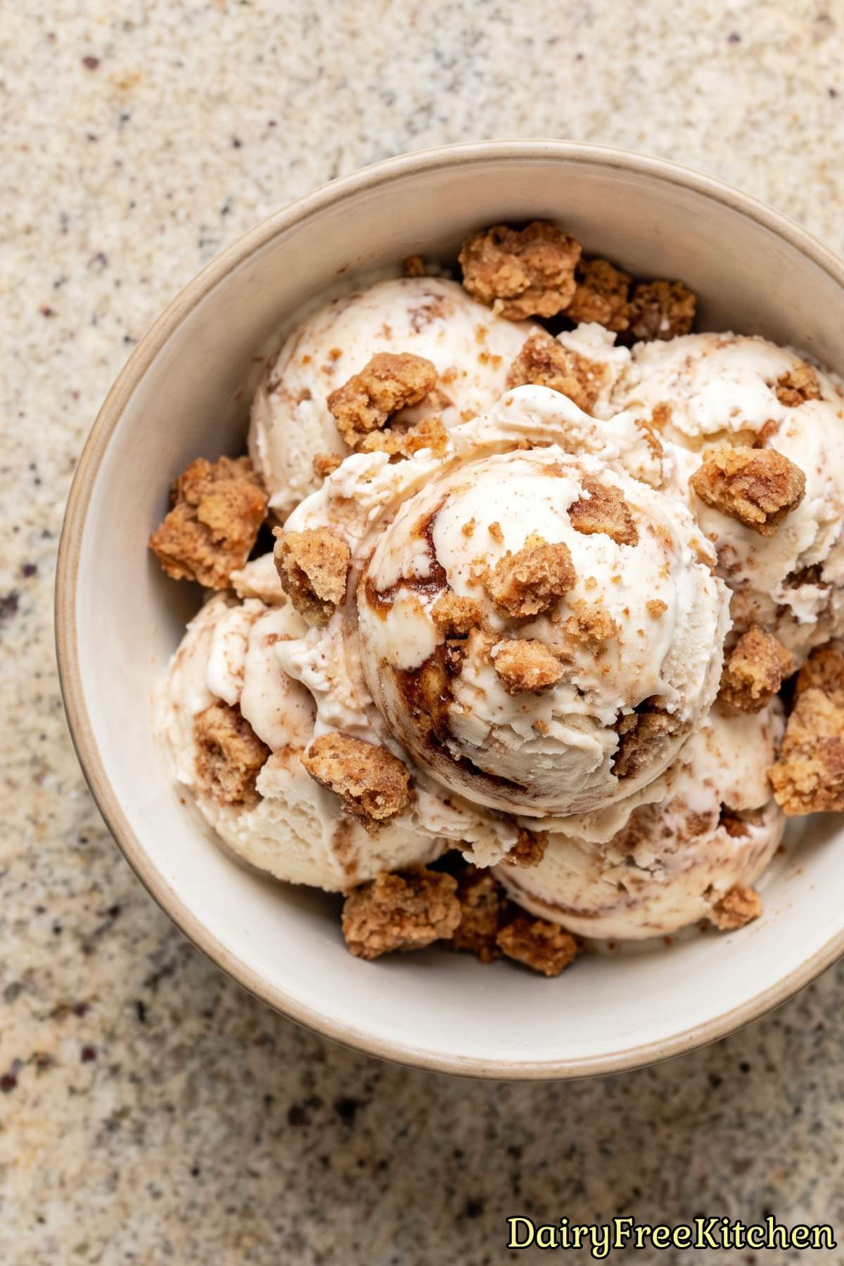 Delicious plant based cinnamon roll ice cream