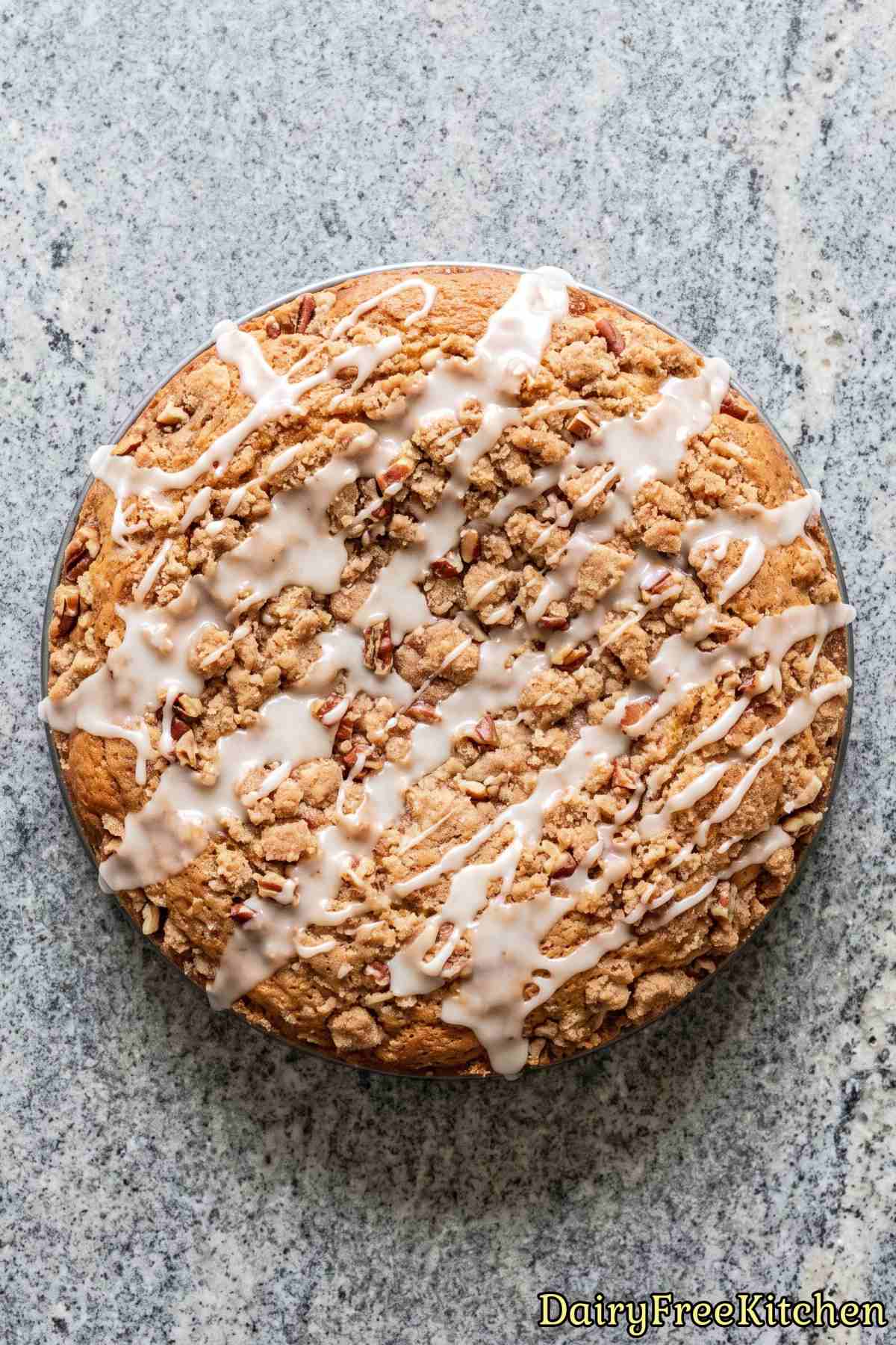 Fresh baked cinnamon streusel coffee cake