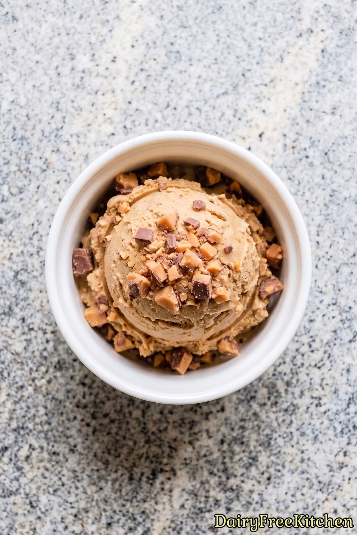 Cool scoop of dairy free coffee toffee crunch