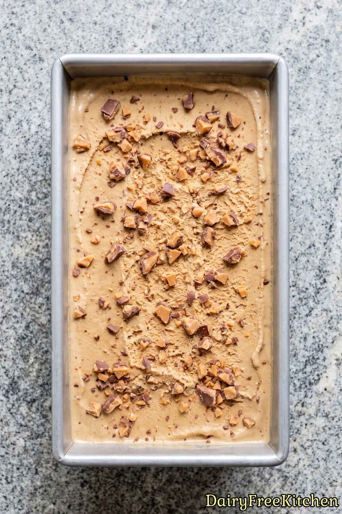 Homemade dairy free coffee toffee ice cream