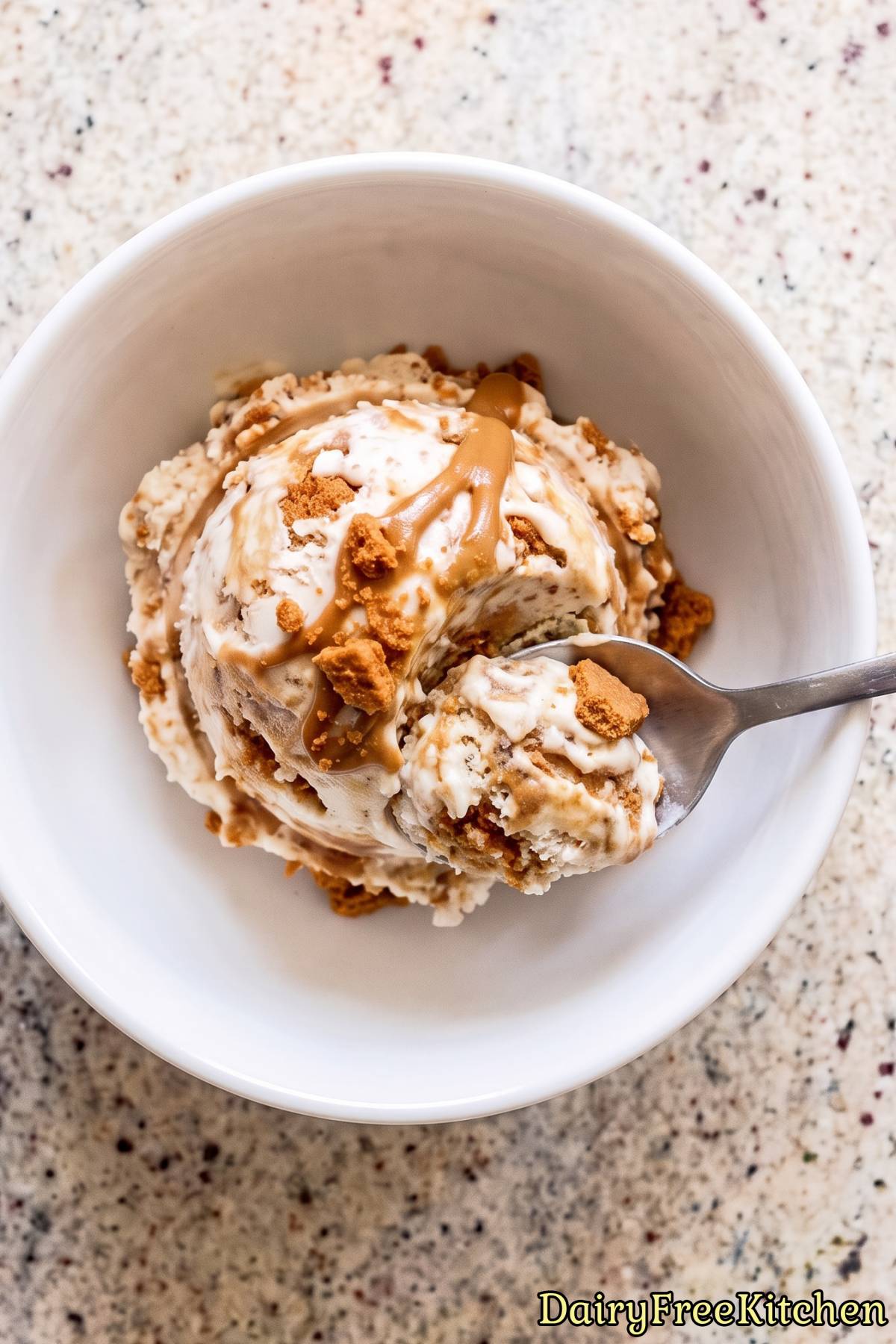 Creamy dairy free cookie butter ice cream