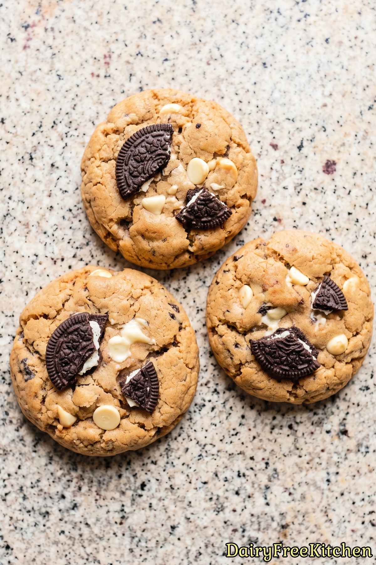 Fresh dairy free cookies and cream cookies