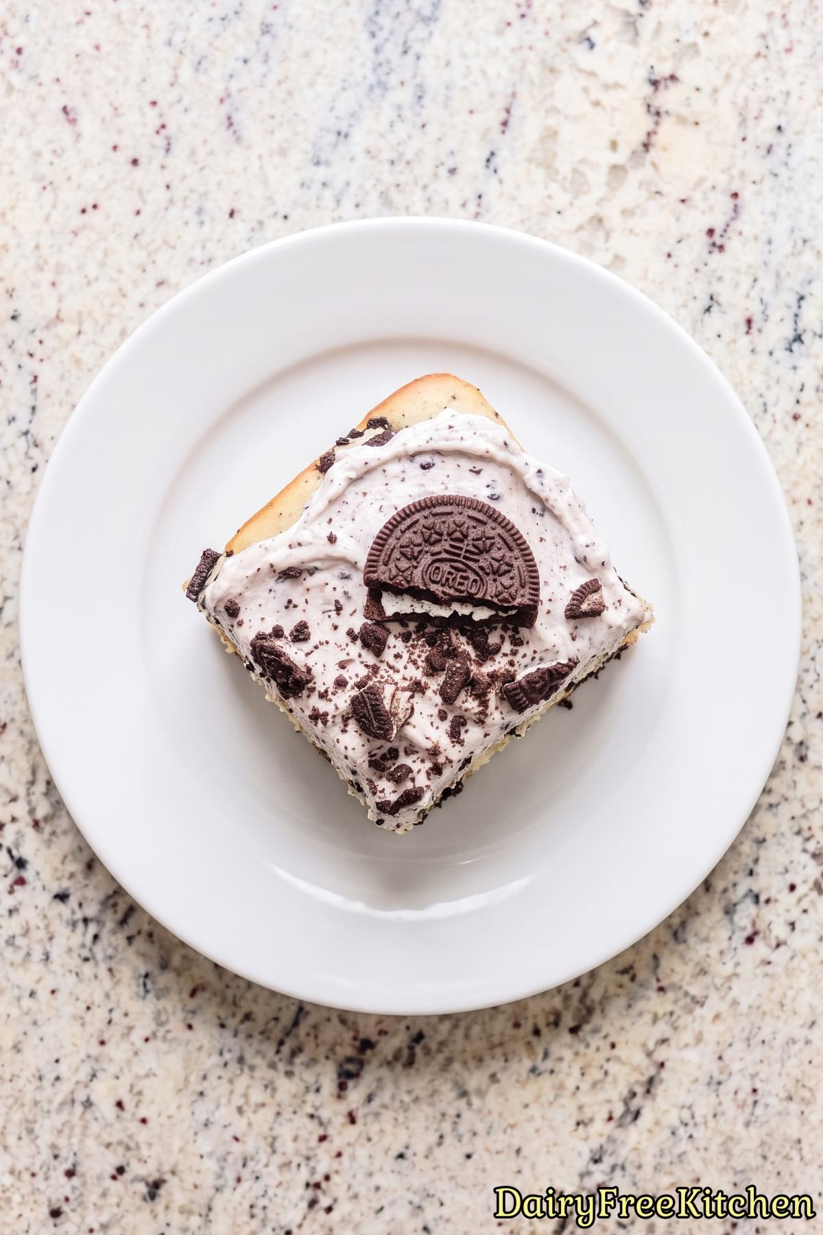 Fresh dairy free cookies and cream cake