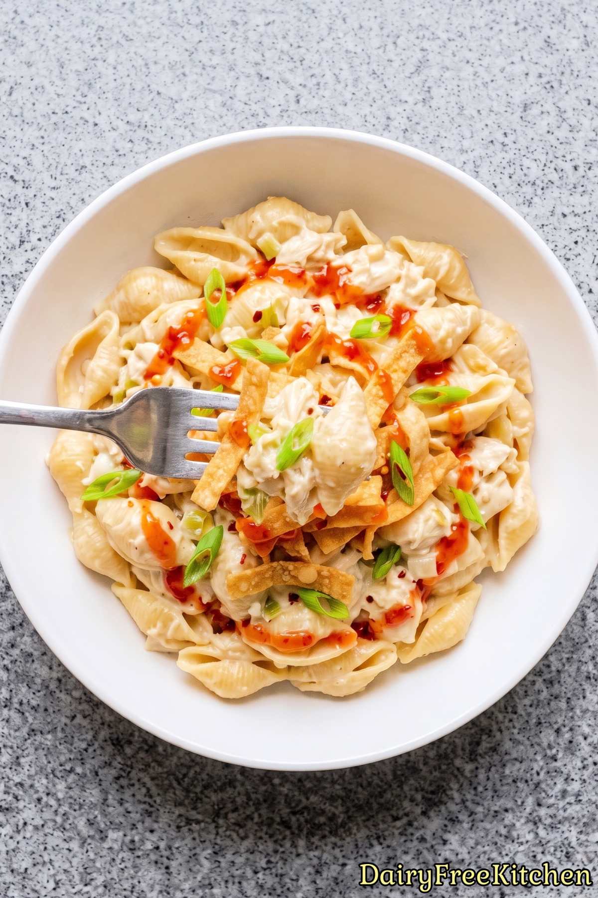 Creamy dairy free crab rangoon pasta