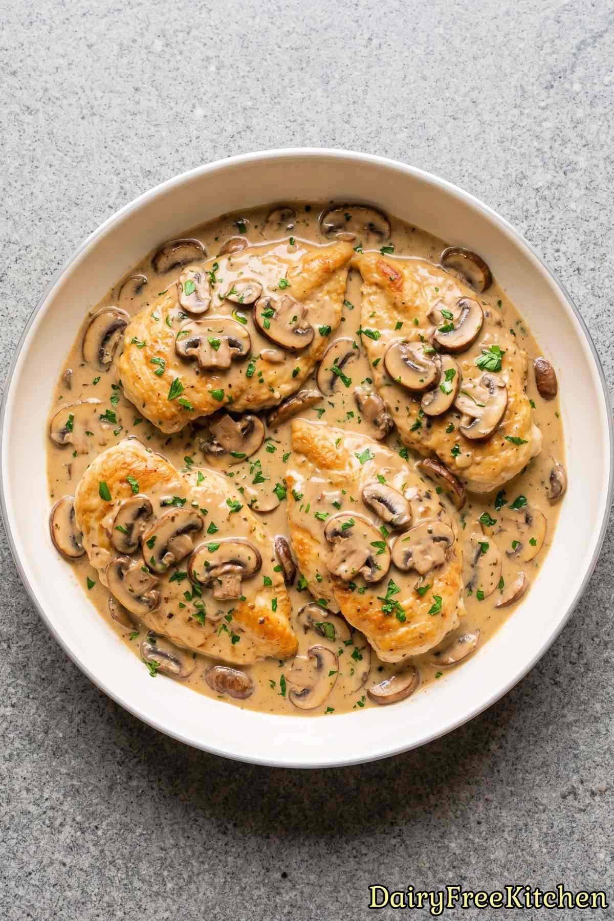 Classic chicken marsala made dairy free