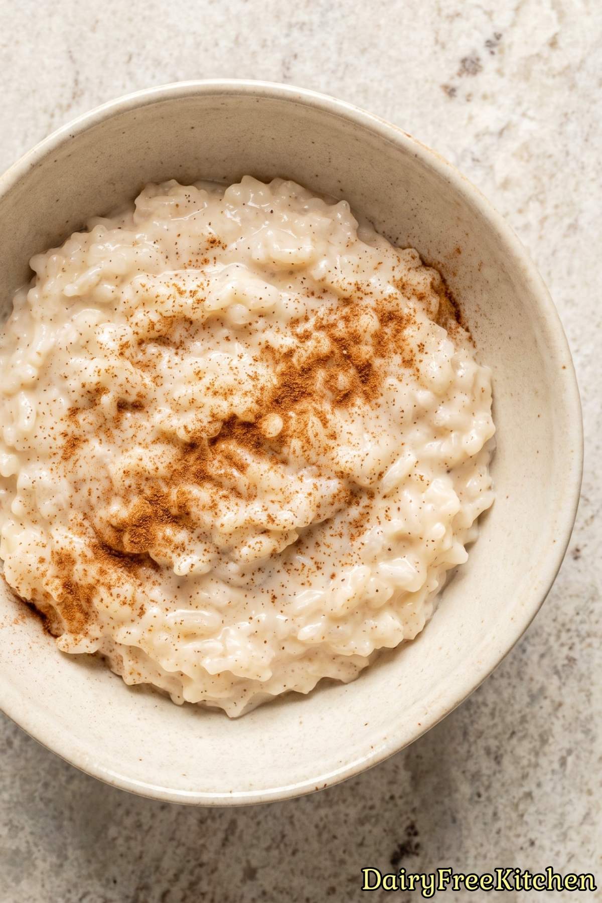 Sweet and creamy plant based rice pudding