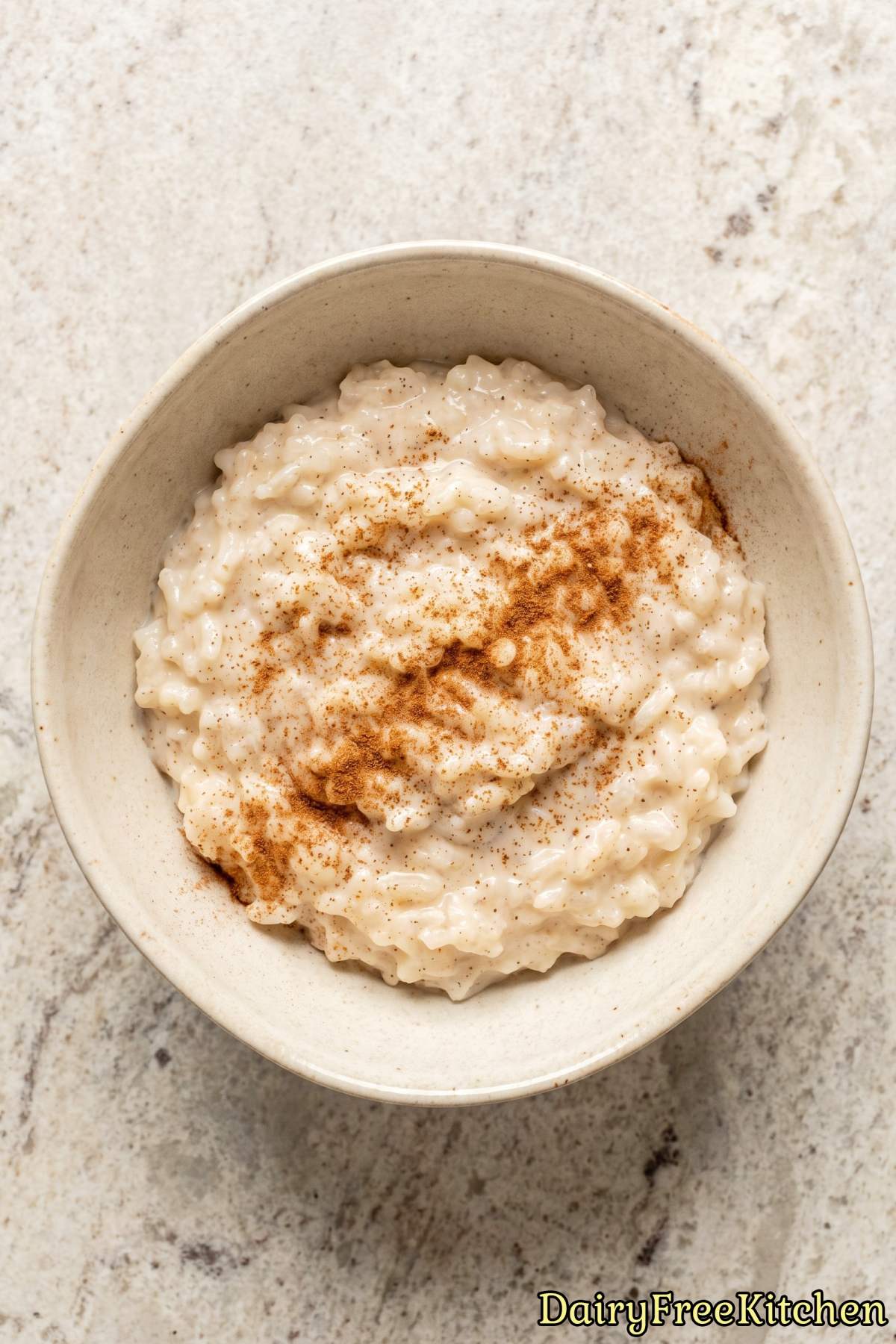 Decadent dairy free creamy rice pudding