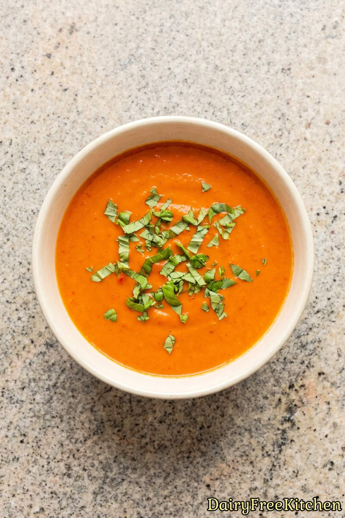 Rich roasted red bell pepper soup