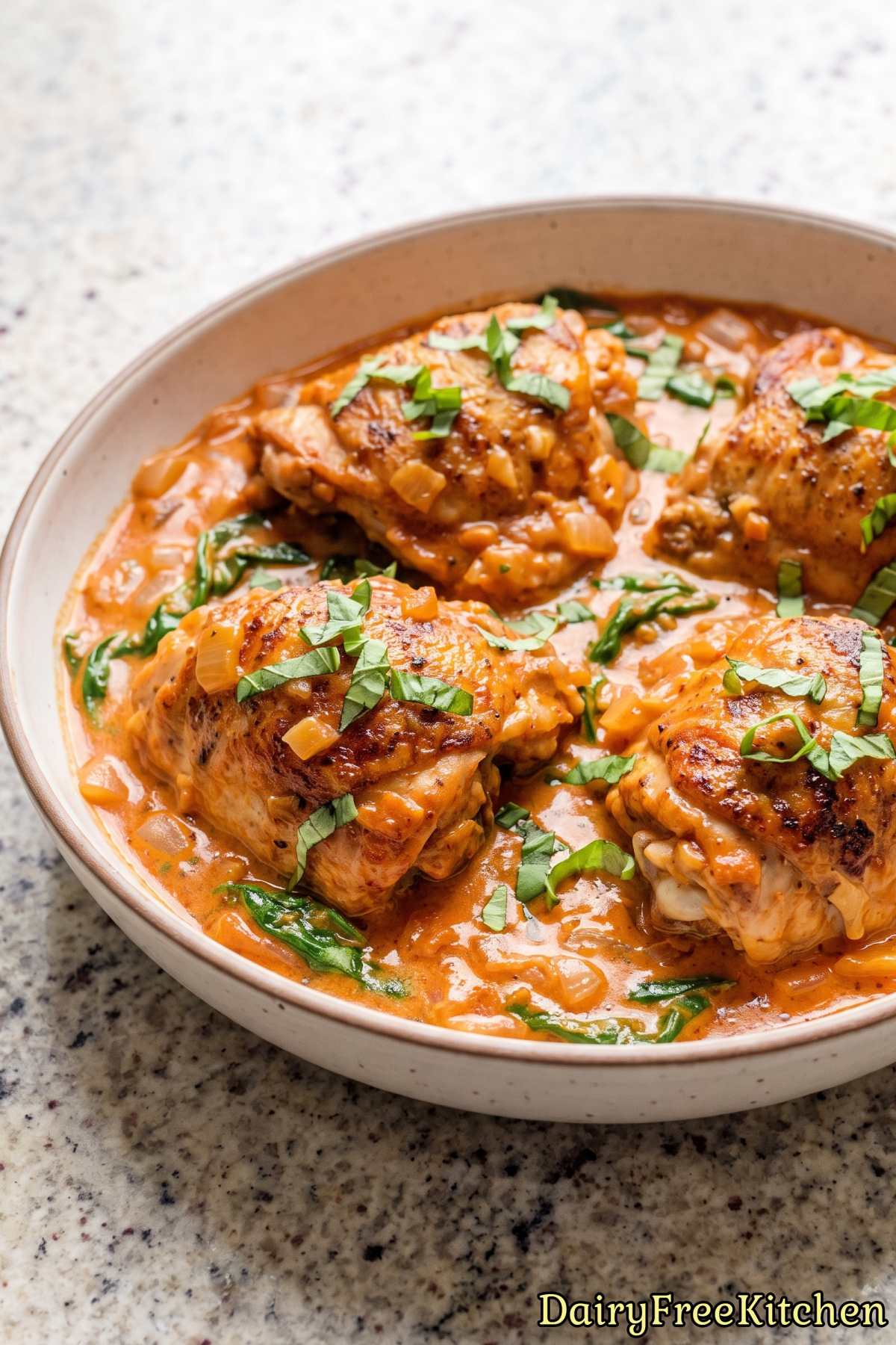 Easy dairy free creamy tomato chicken