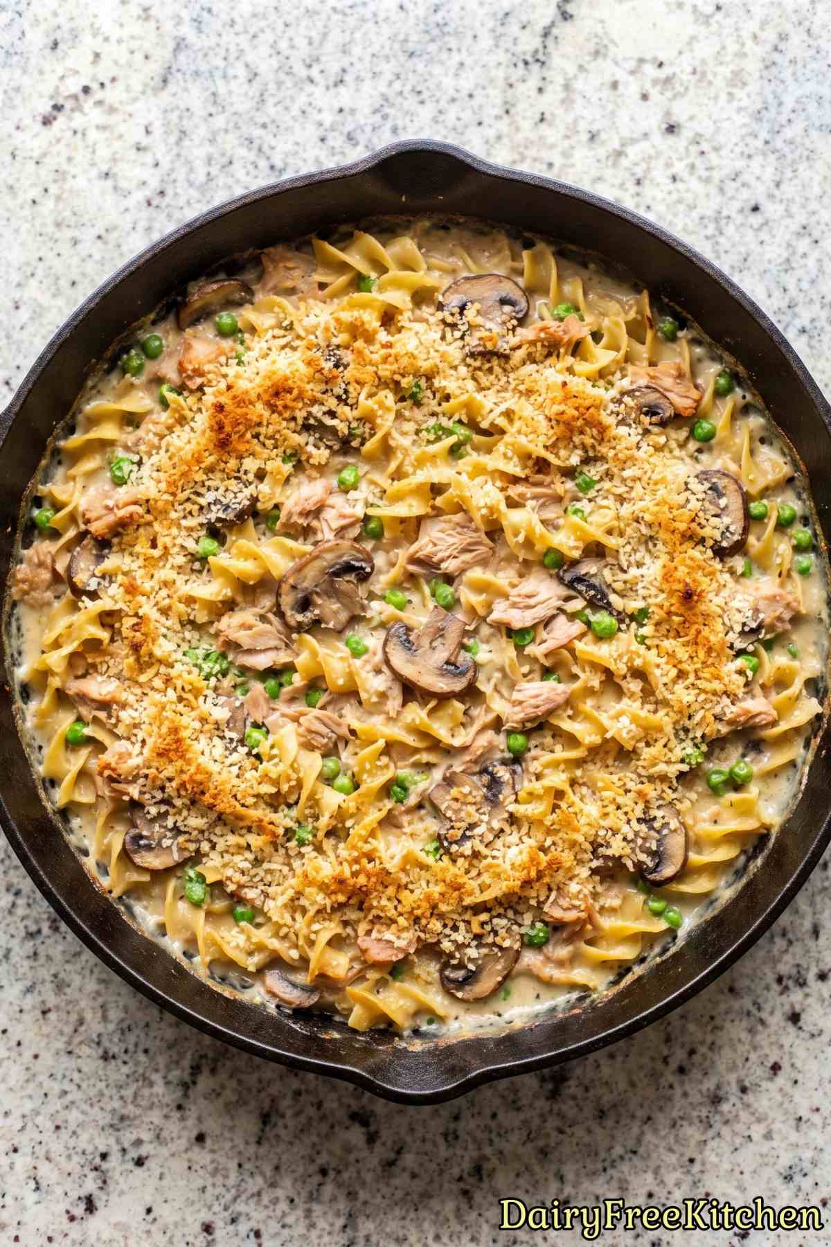 Classic tuna noodle casserole dairy free