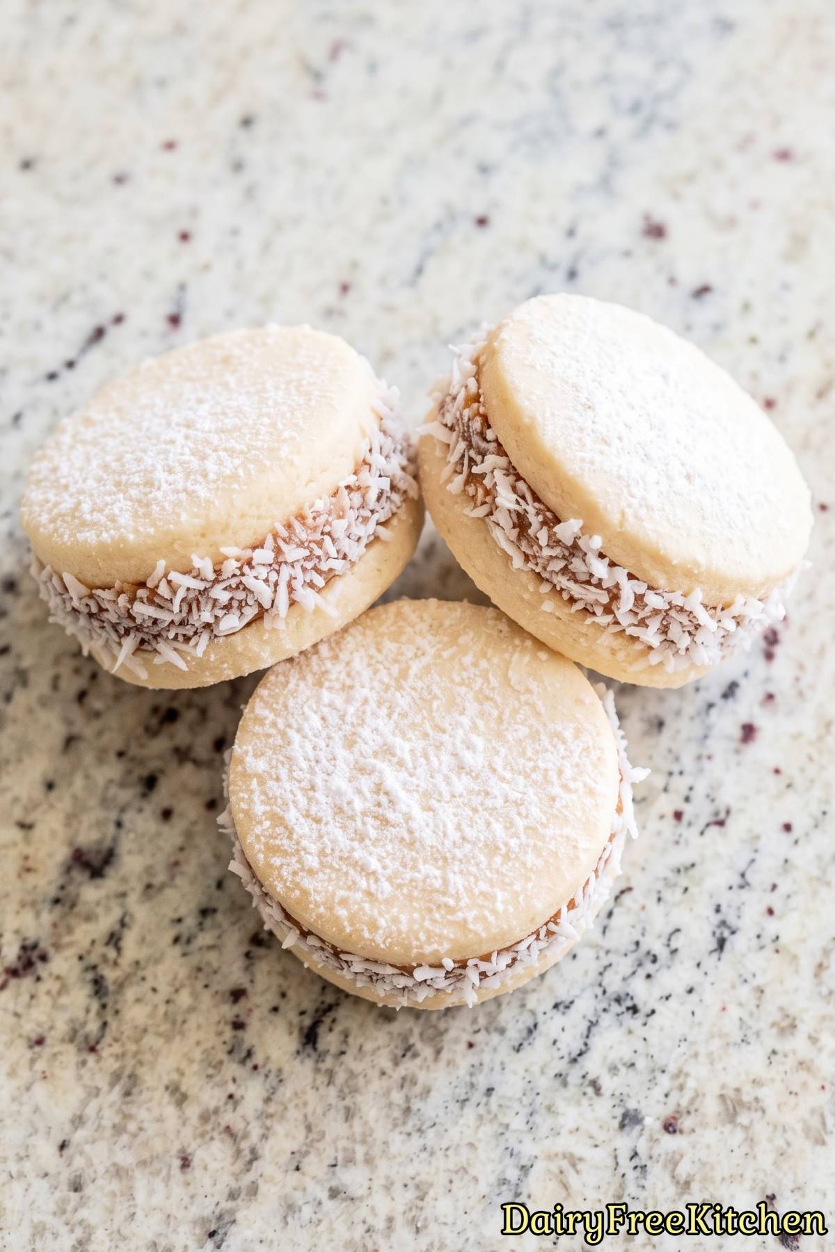 Rich dairy free dulce de leche alfajores