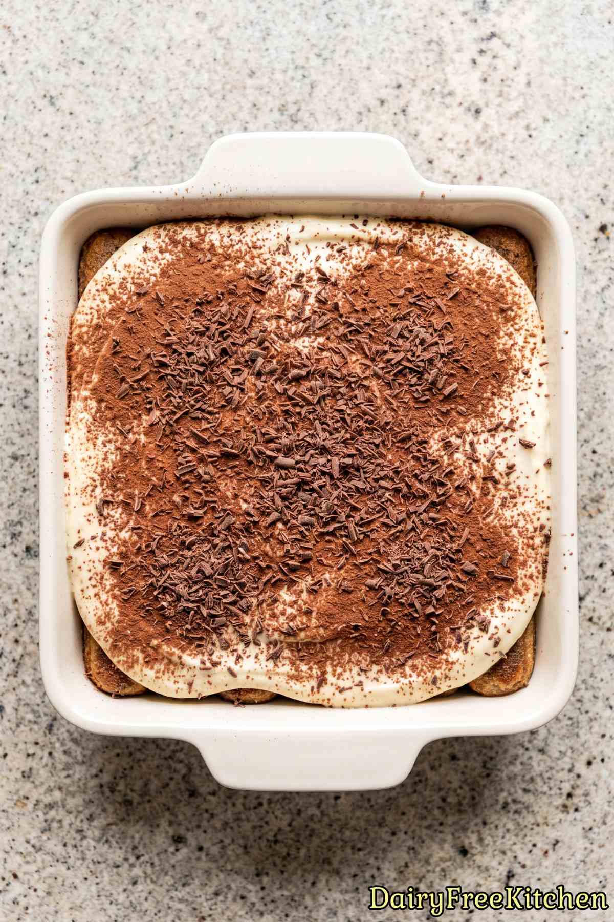 Creamy dairy free tiramisu dessert