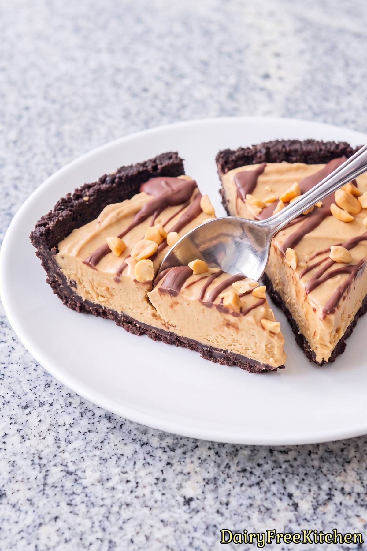 Smooth frozen peanut butter cream pie