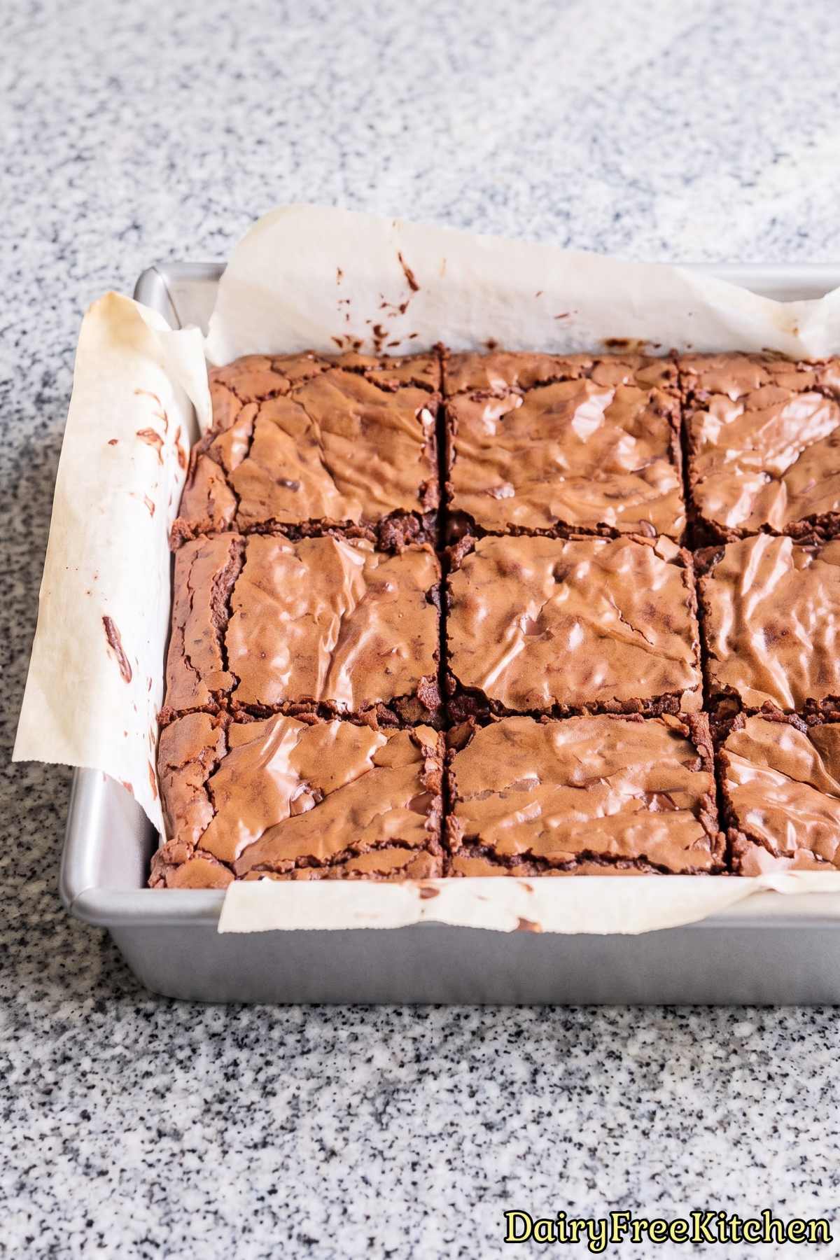 Sweet fudgy dairy free brownie squares