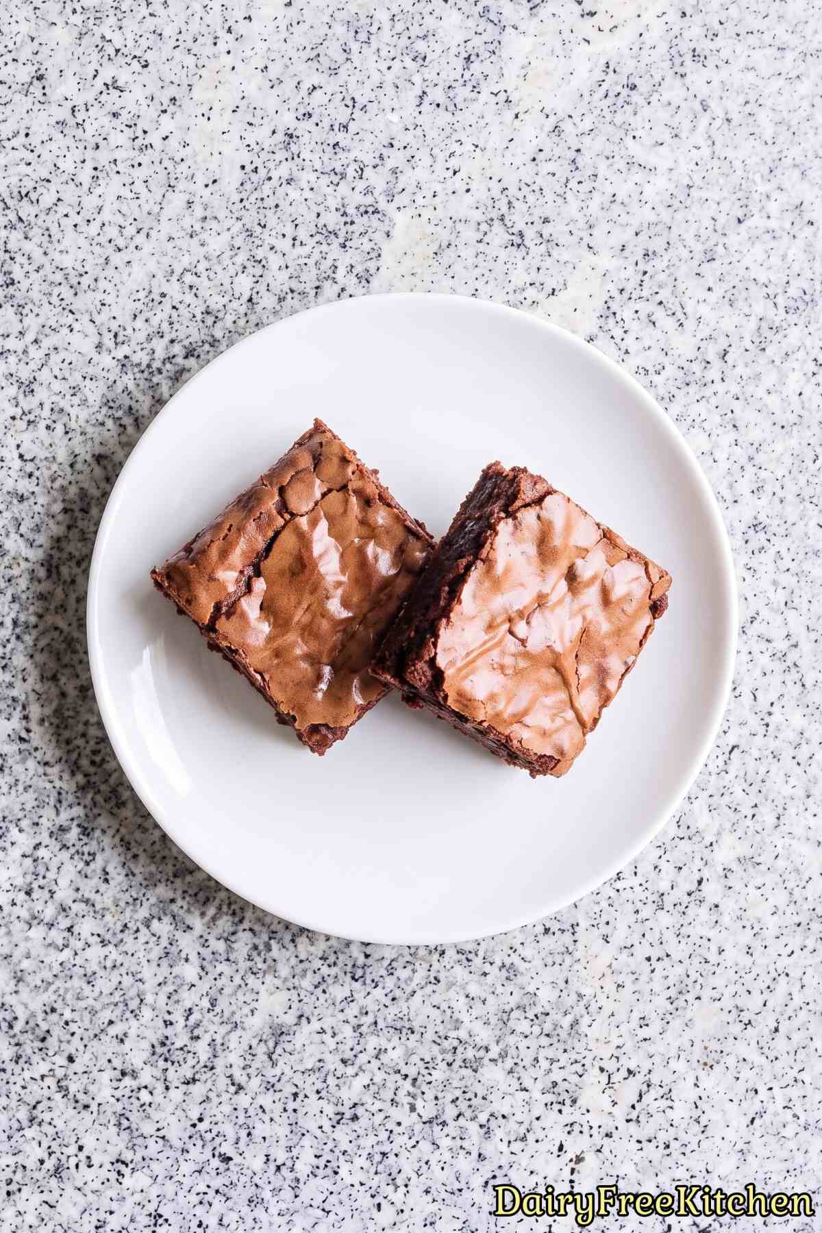 Fresh homemade dairy free fudgy brownies