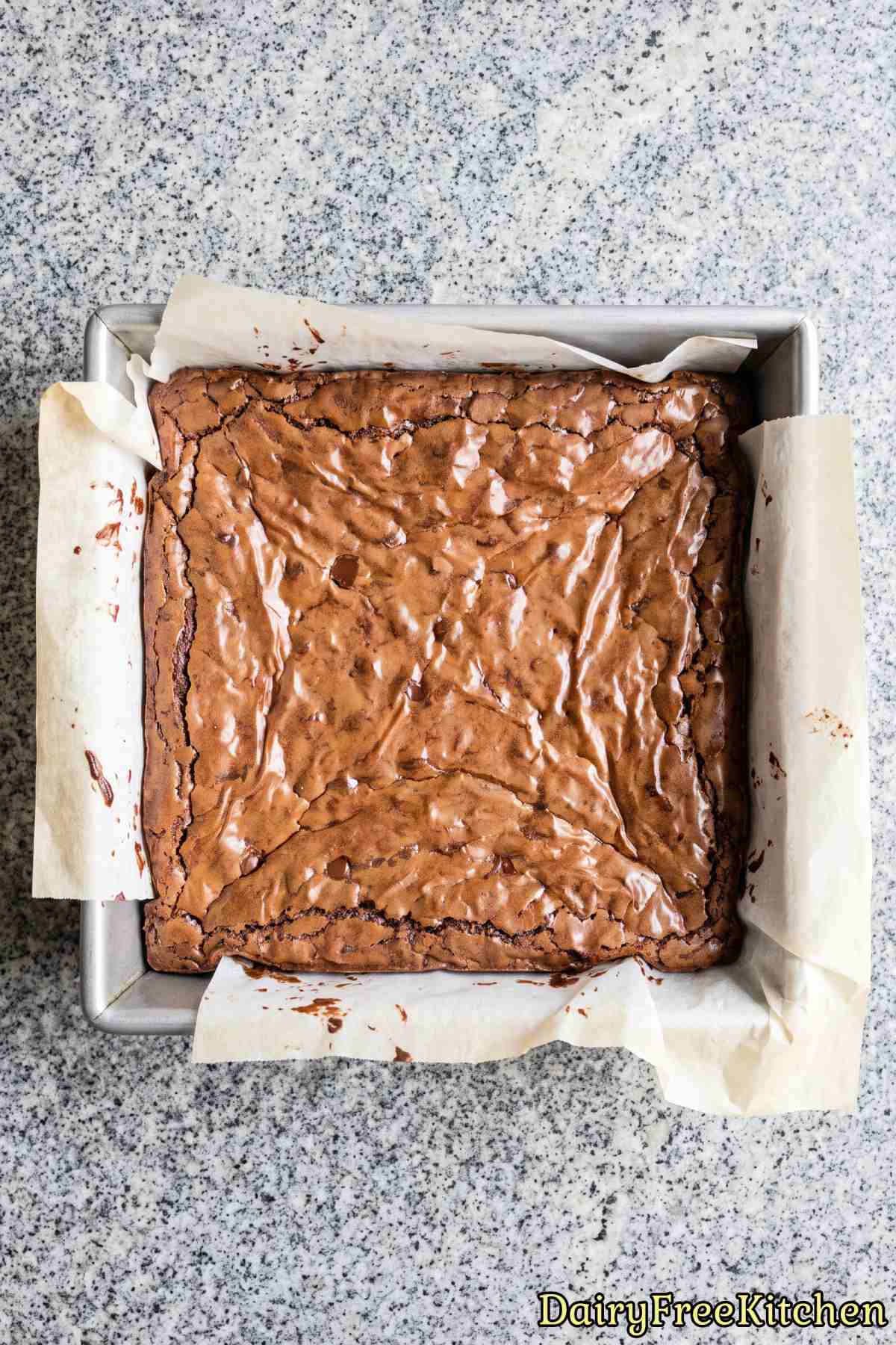 Warm fudgy dairy free chocolate brownies
