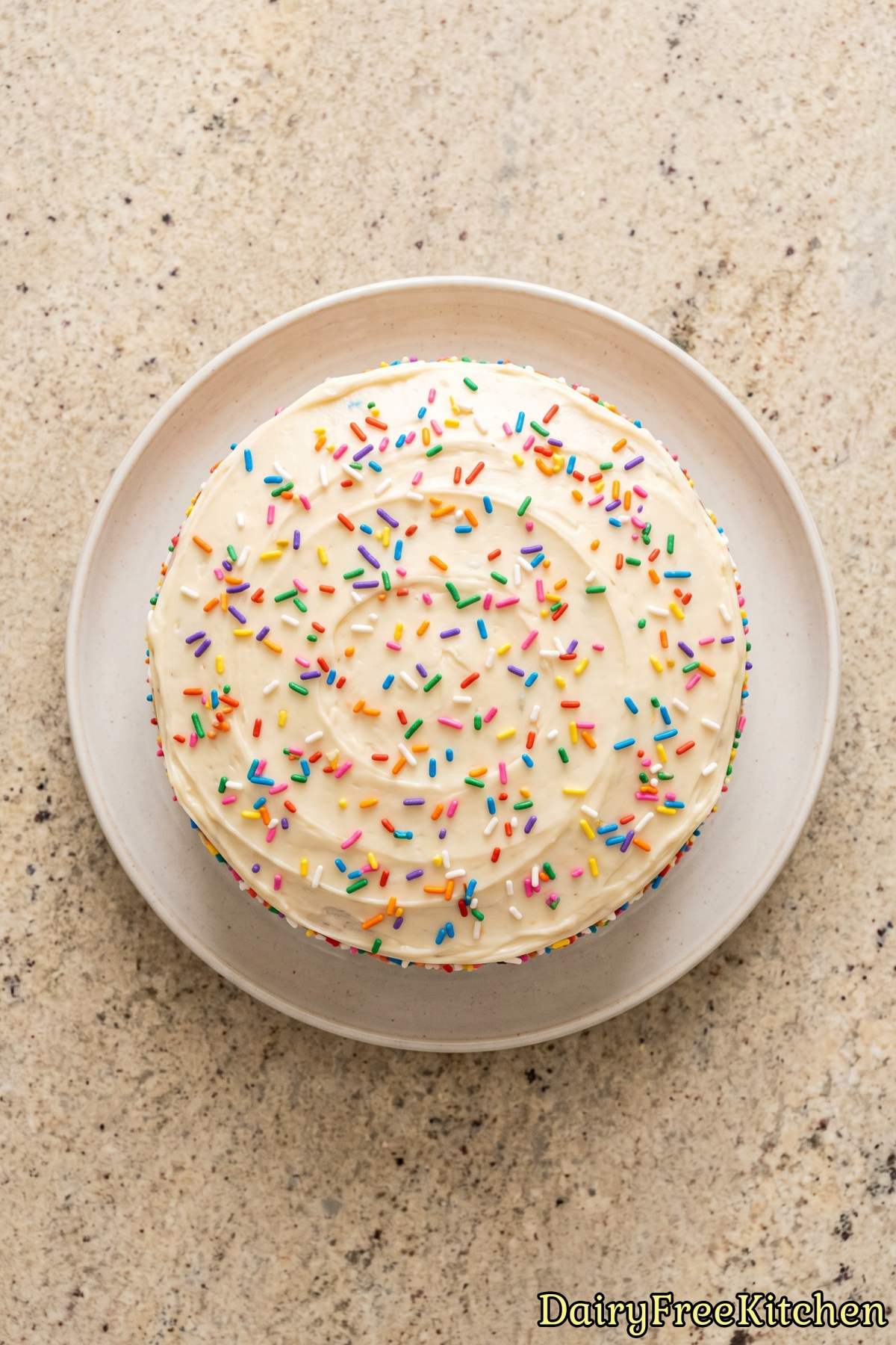 Homemade dairy free funfetti birthday cake