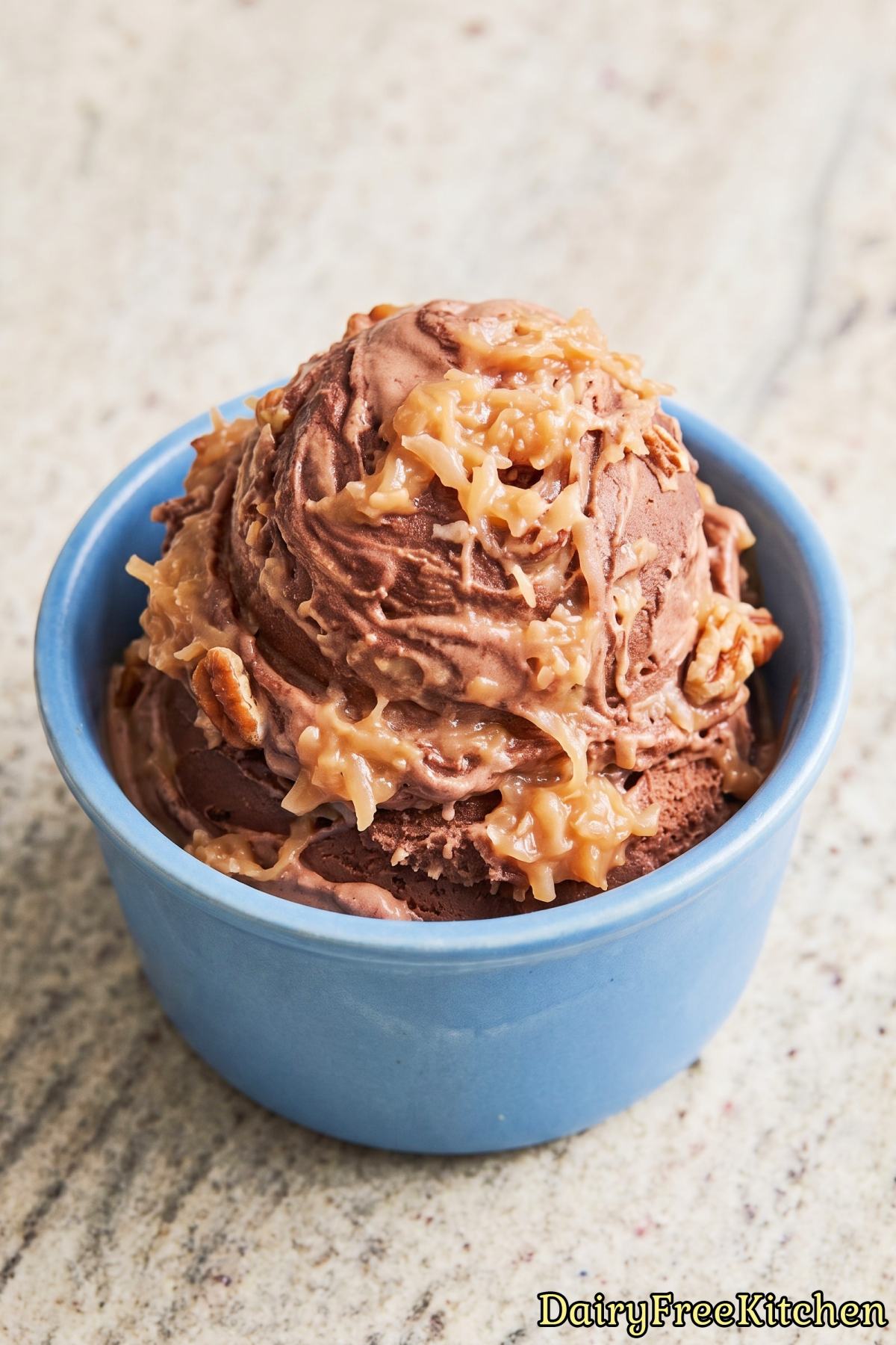 Plant based German chocolate cake ice cream