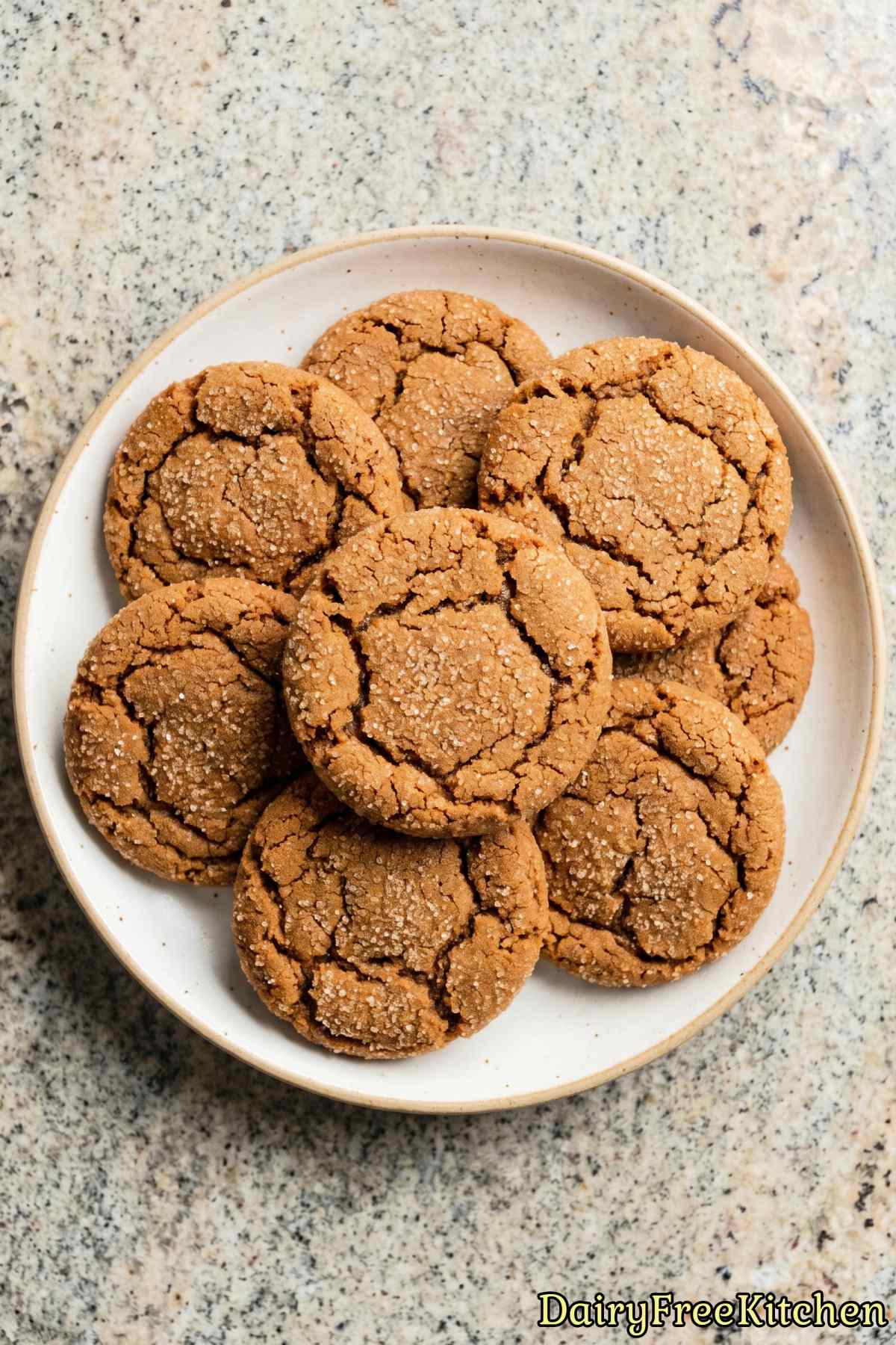 Cozy ginger molasses cookies made dairy free