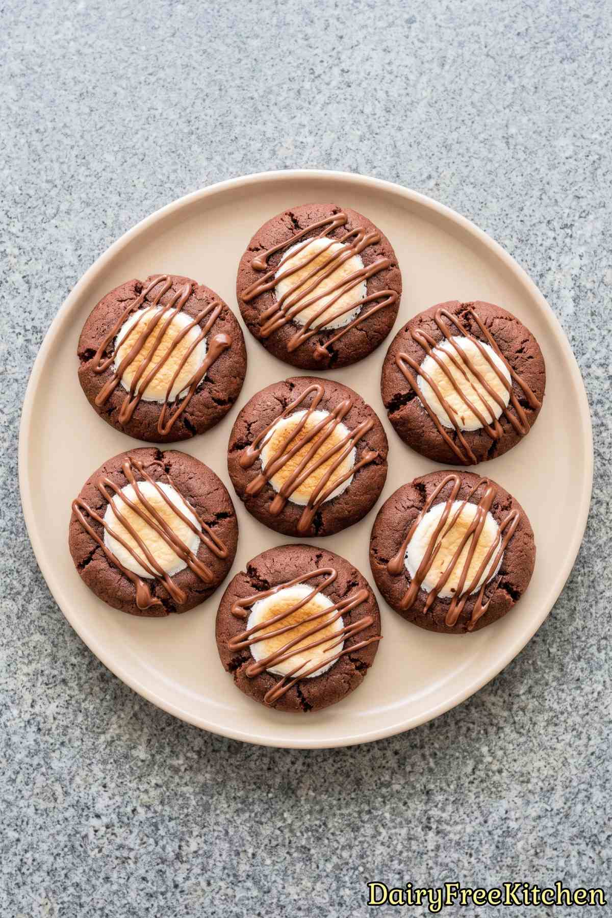 Warm baked dairy free hot cocoa cookies