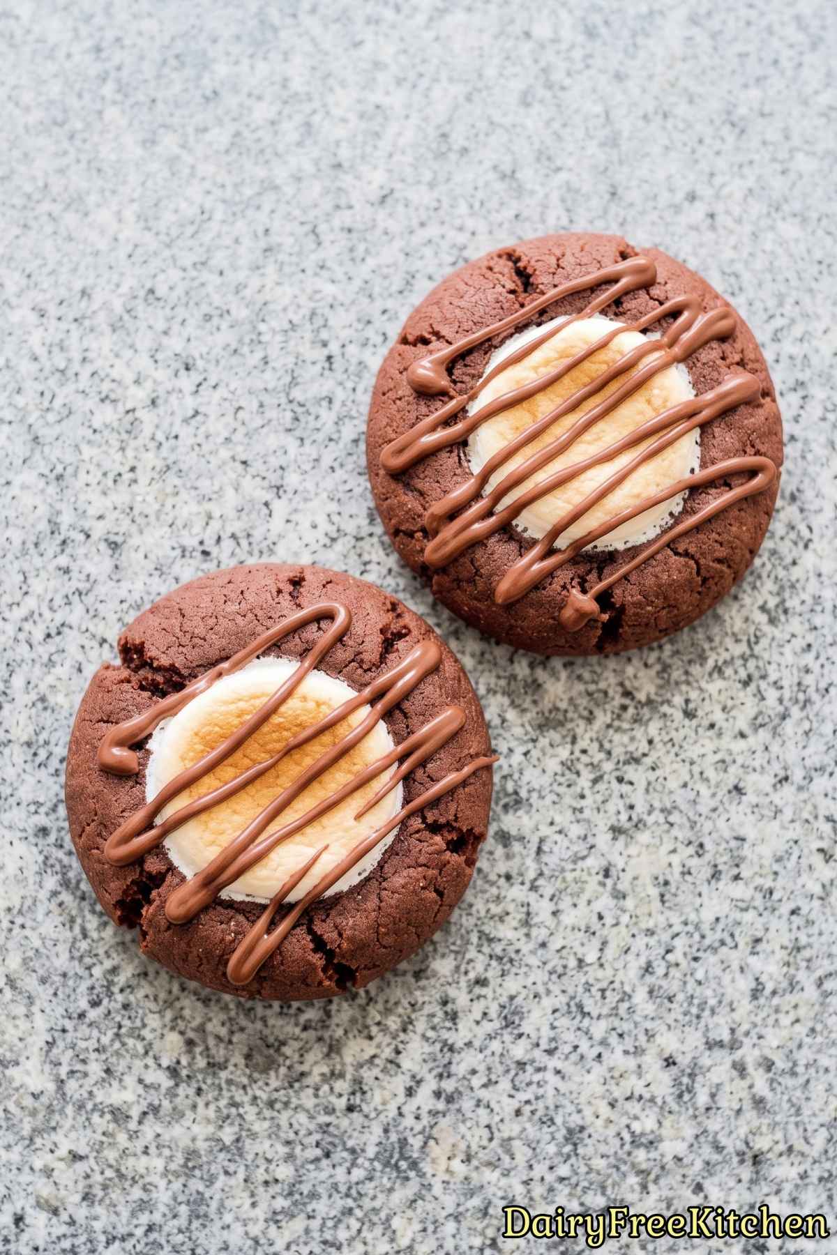 Dairy free hot chocolate cookies on a plate