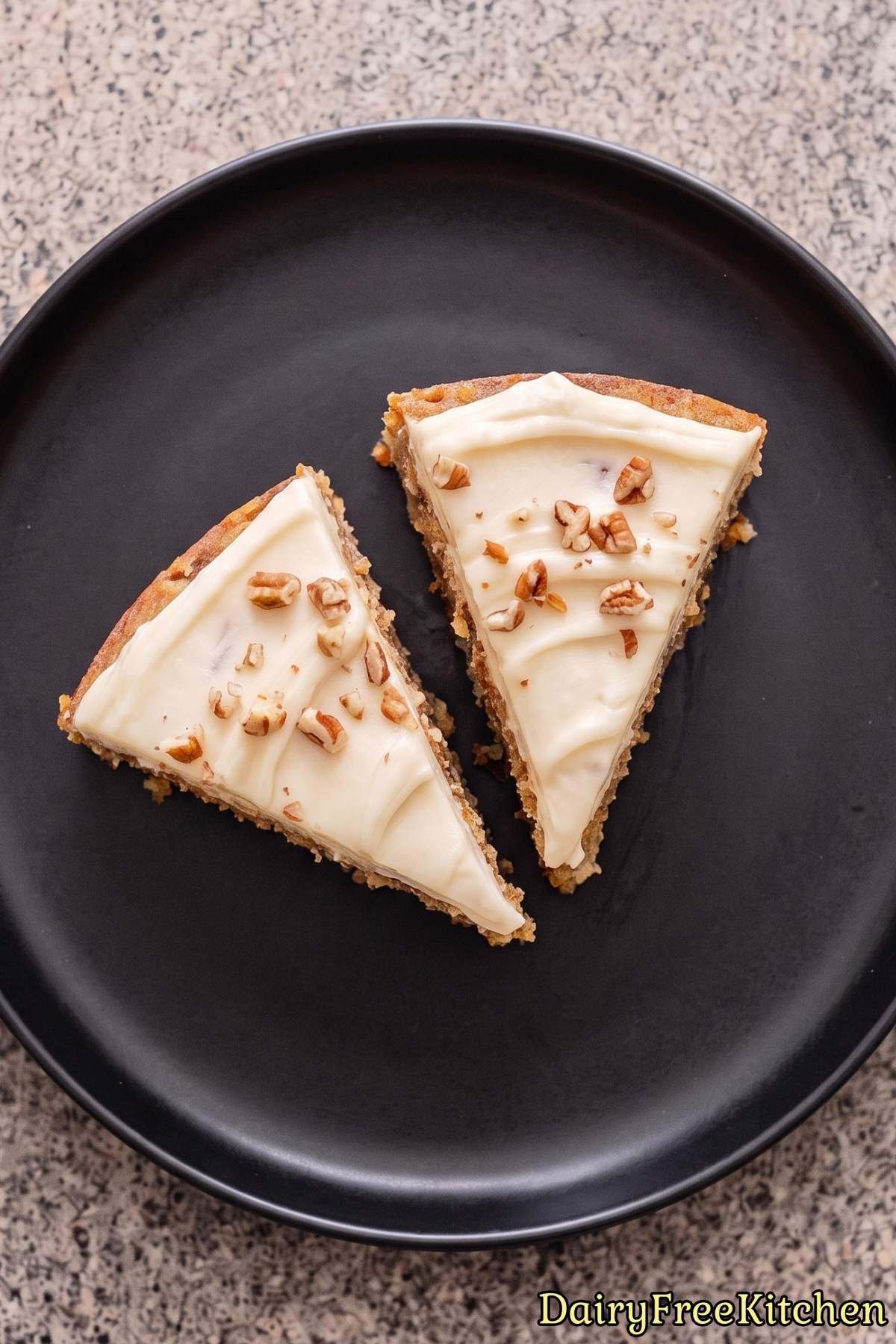 Fresh homemade dairy free hummingbird cake.