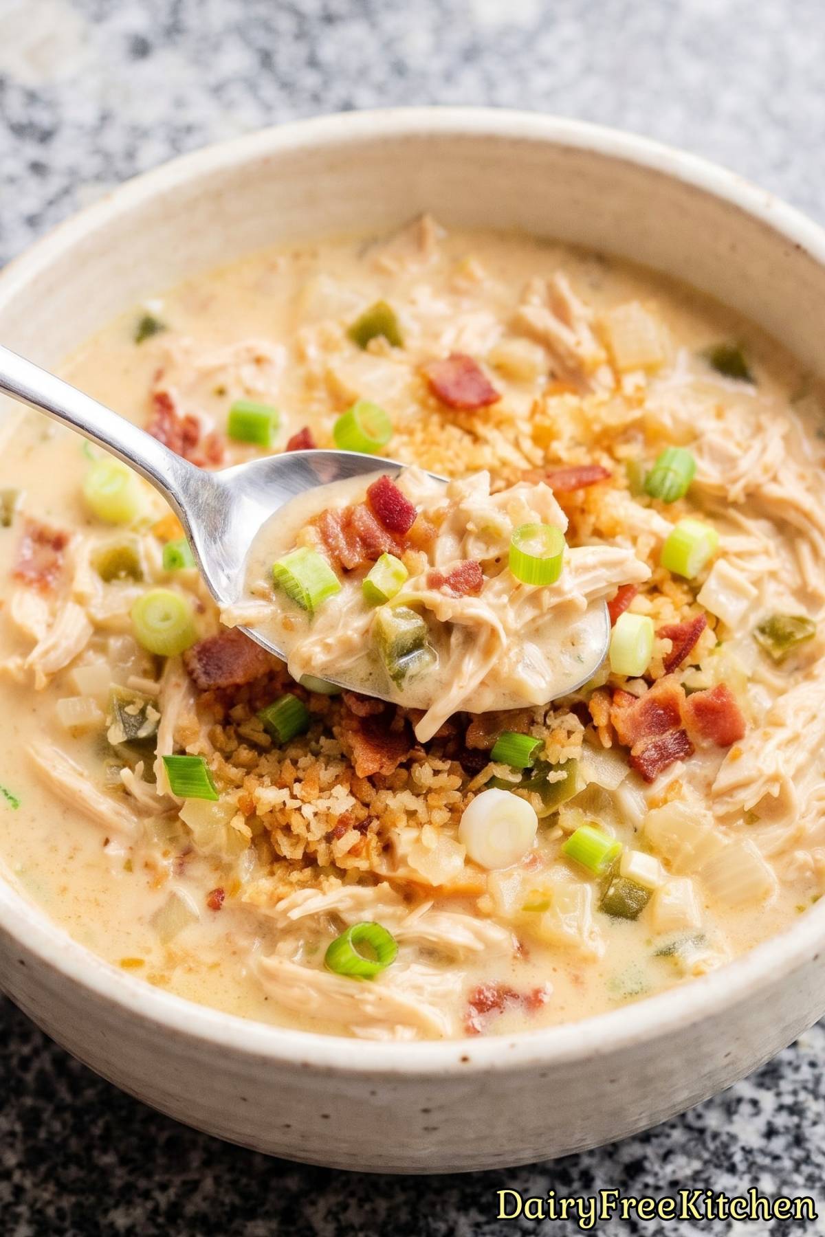 Fresh dairy free chicken jalapeno soup