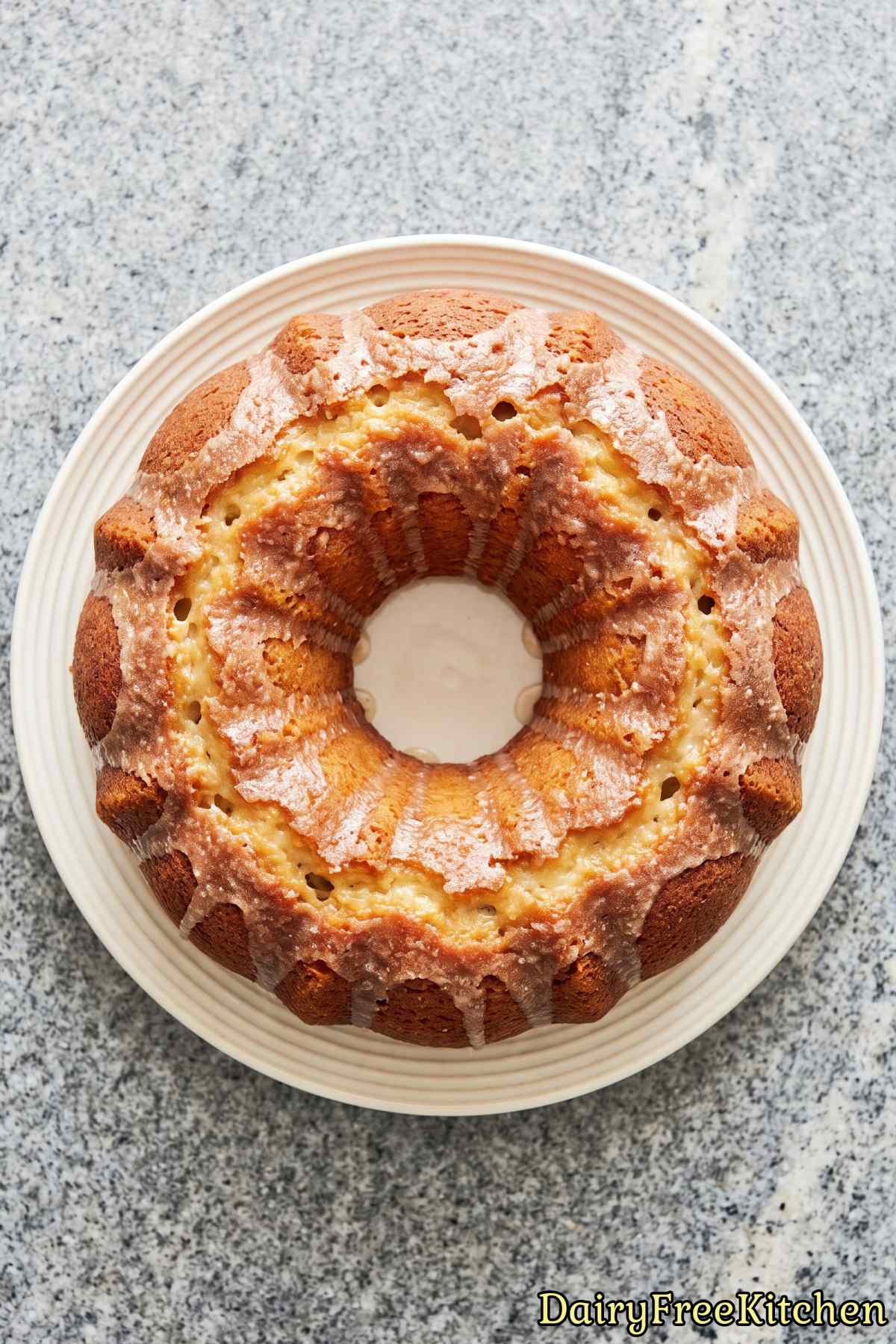 Glazed dairy free butter cake