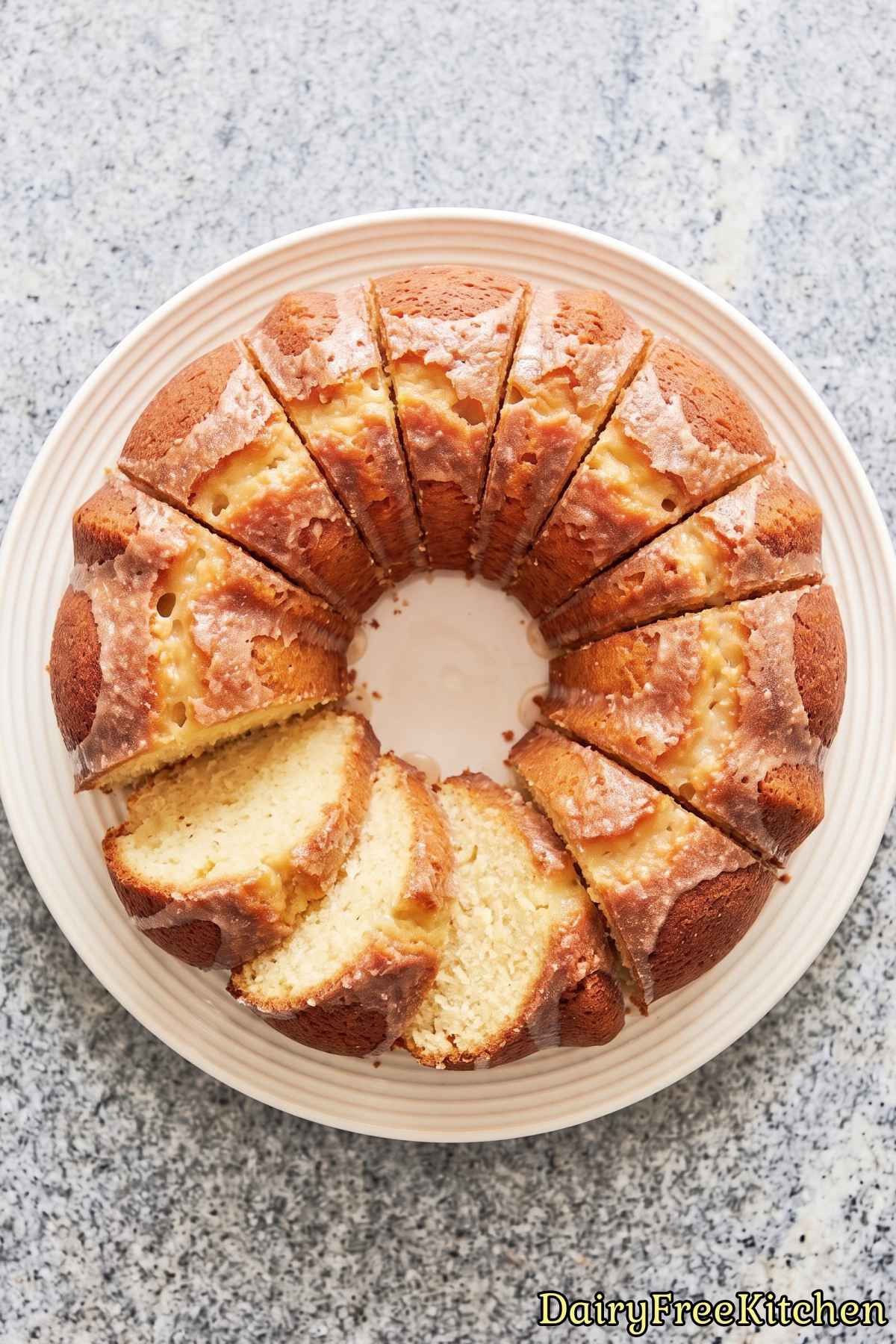 Dairy free butter cake with glaze