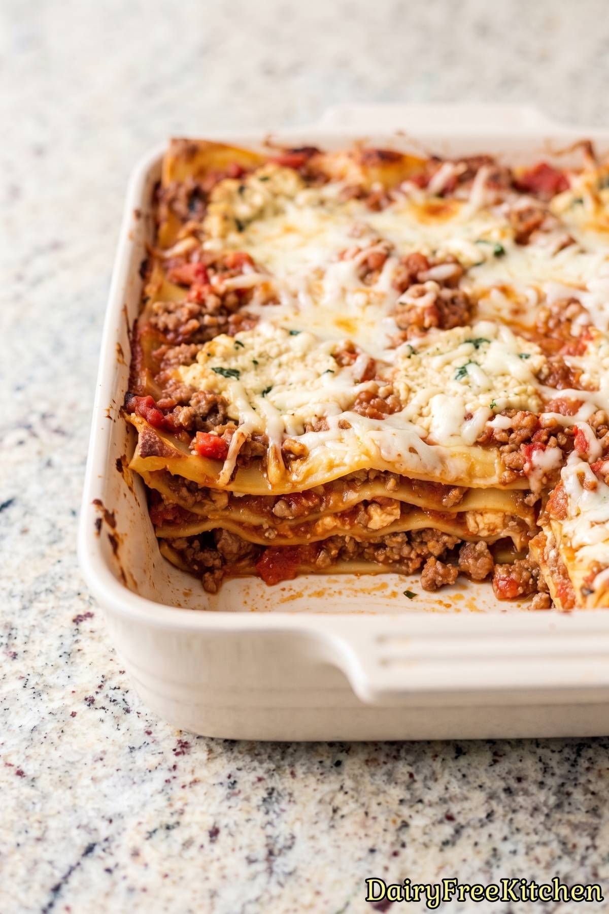 Savory dairy free lasagna with cashew ricotta