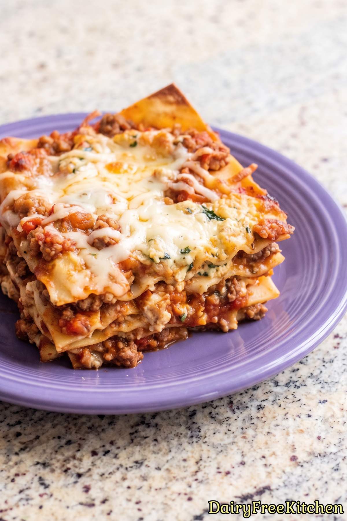 Fresh dairy free lasagna with cashew ricotta