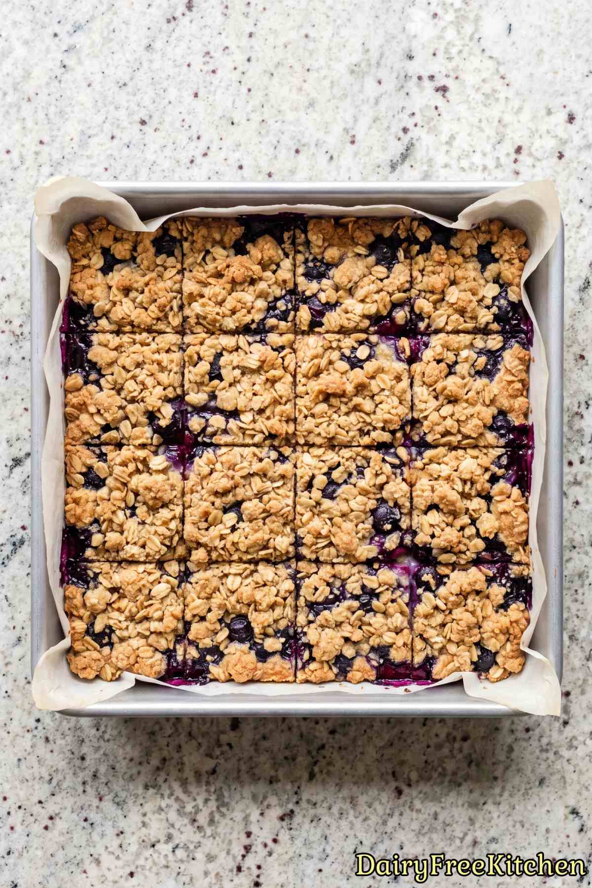 Fresh blueberry lemon crumble bars