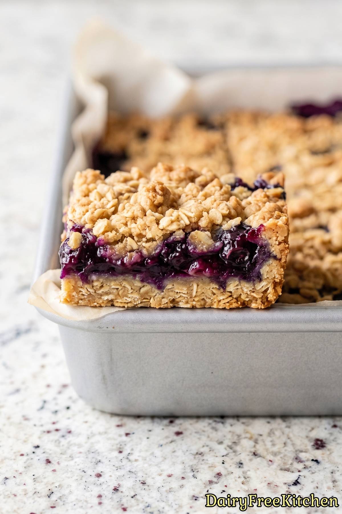 Homemade dairy free blueberry bars