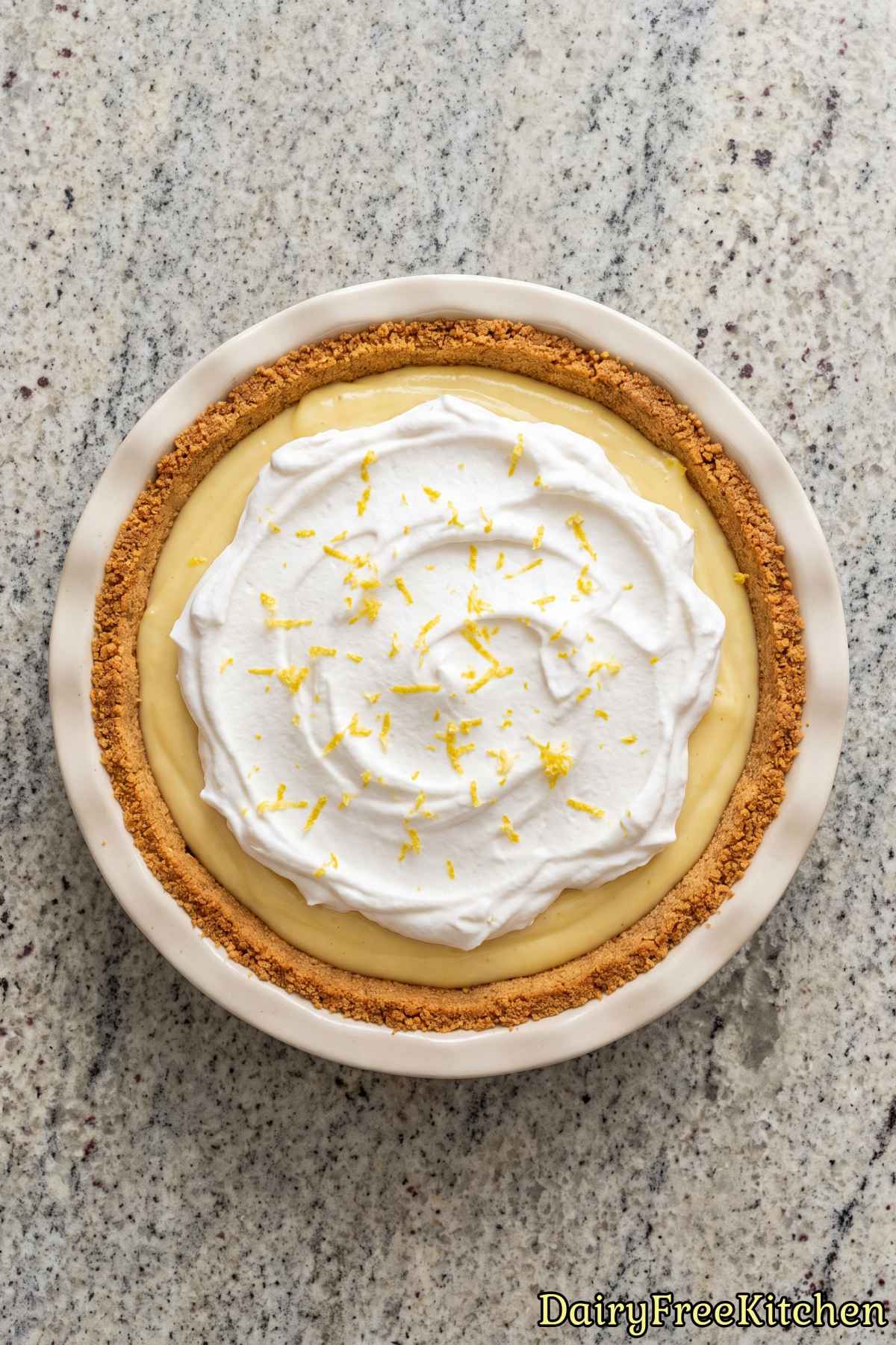 Smooth lemon cream pie dairy free