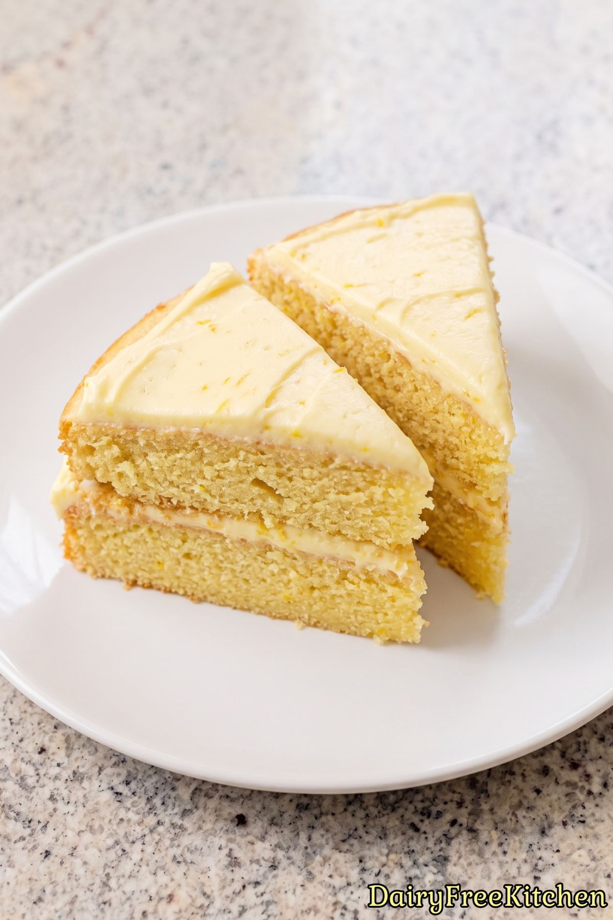 Homemade dairy free lemon layer cake
