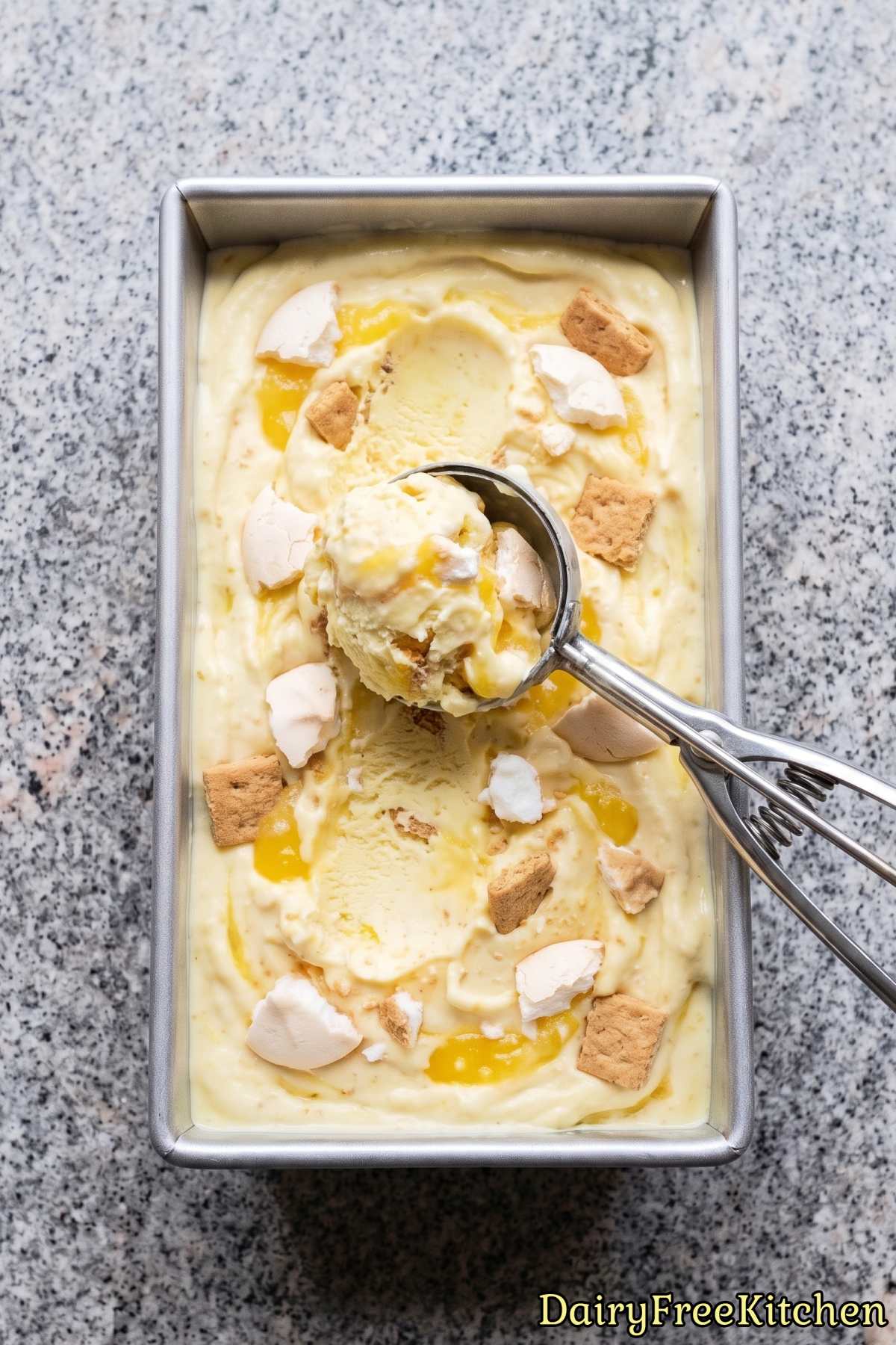 Zesty dairy free lemon meringue ice cream