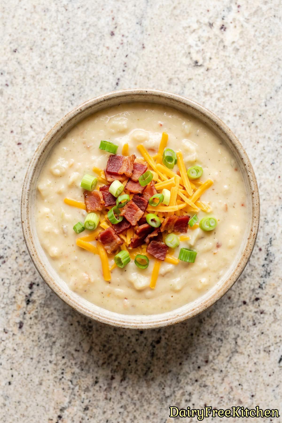 Delicious dairy free loaded baked potato soup
