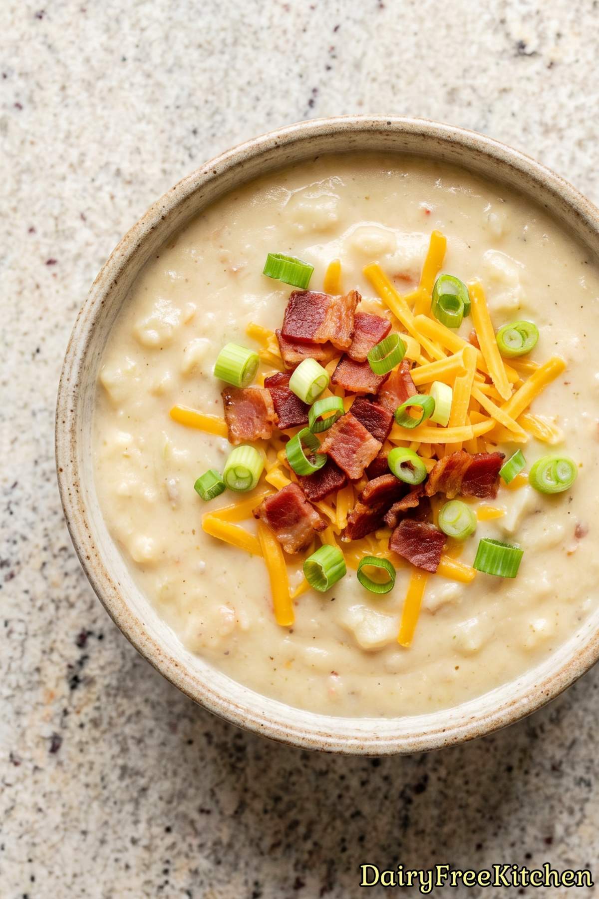 Creamy vegan loaded baked potato soup