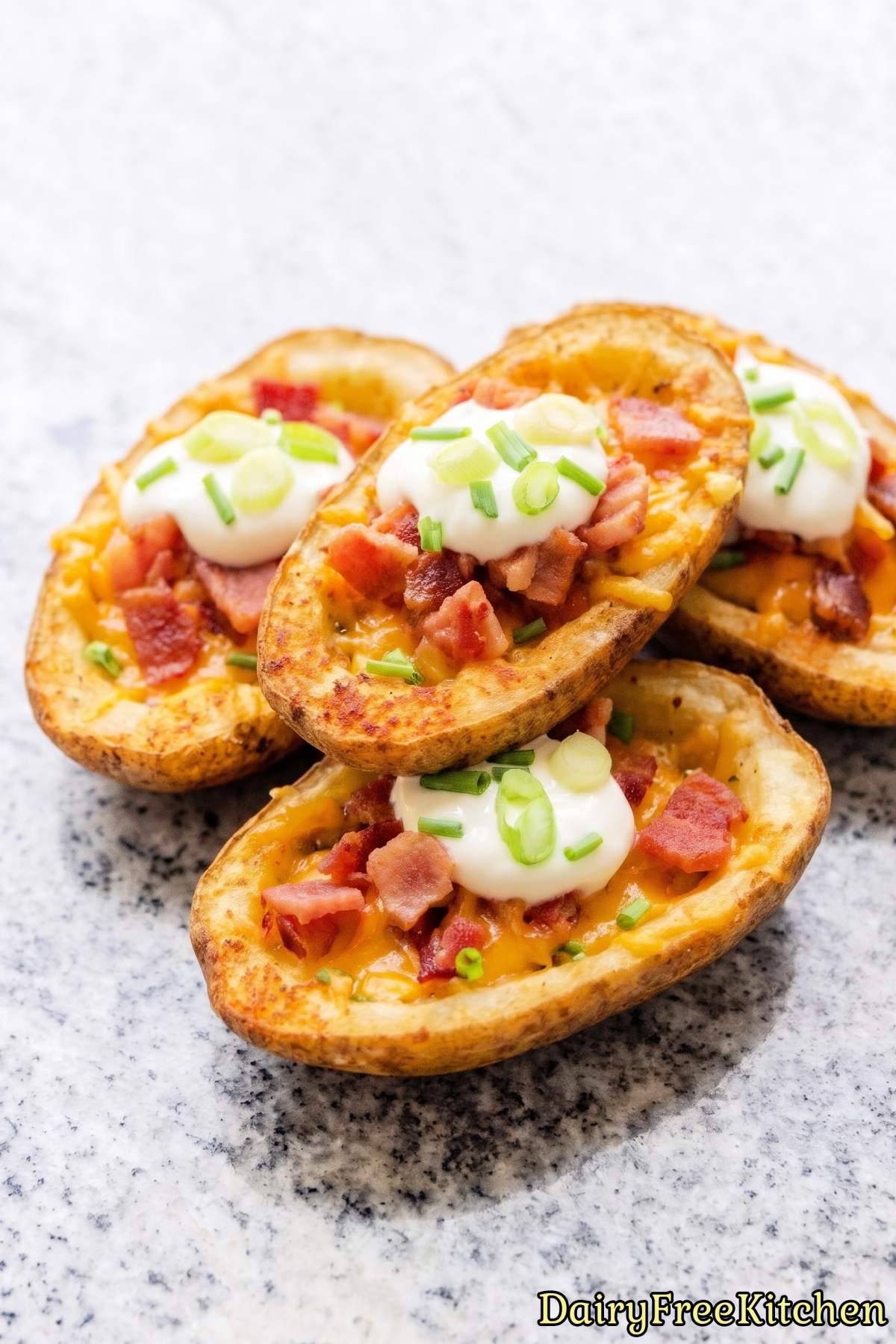 Savory loaded potato skins without dairy