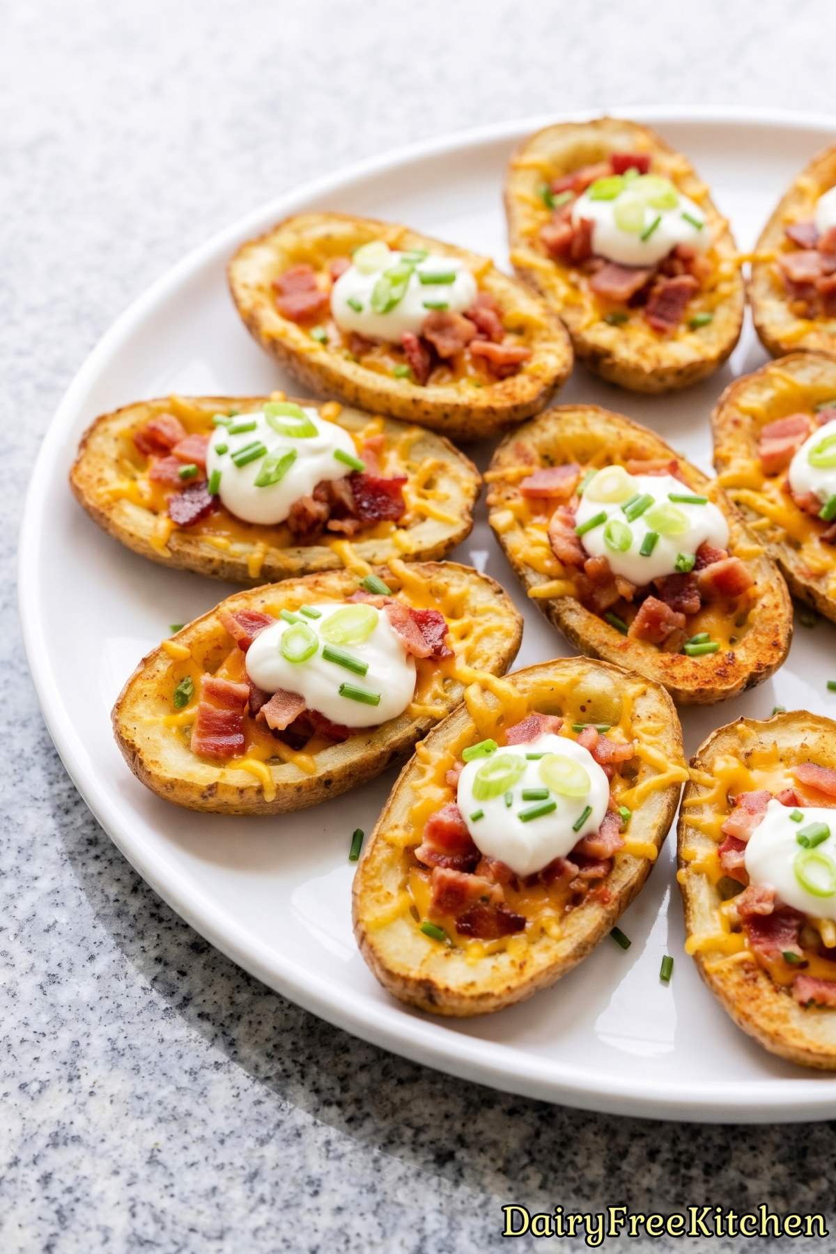 Easy dairy free loaded potato skins