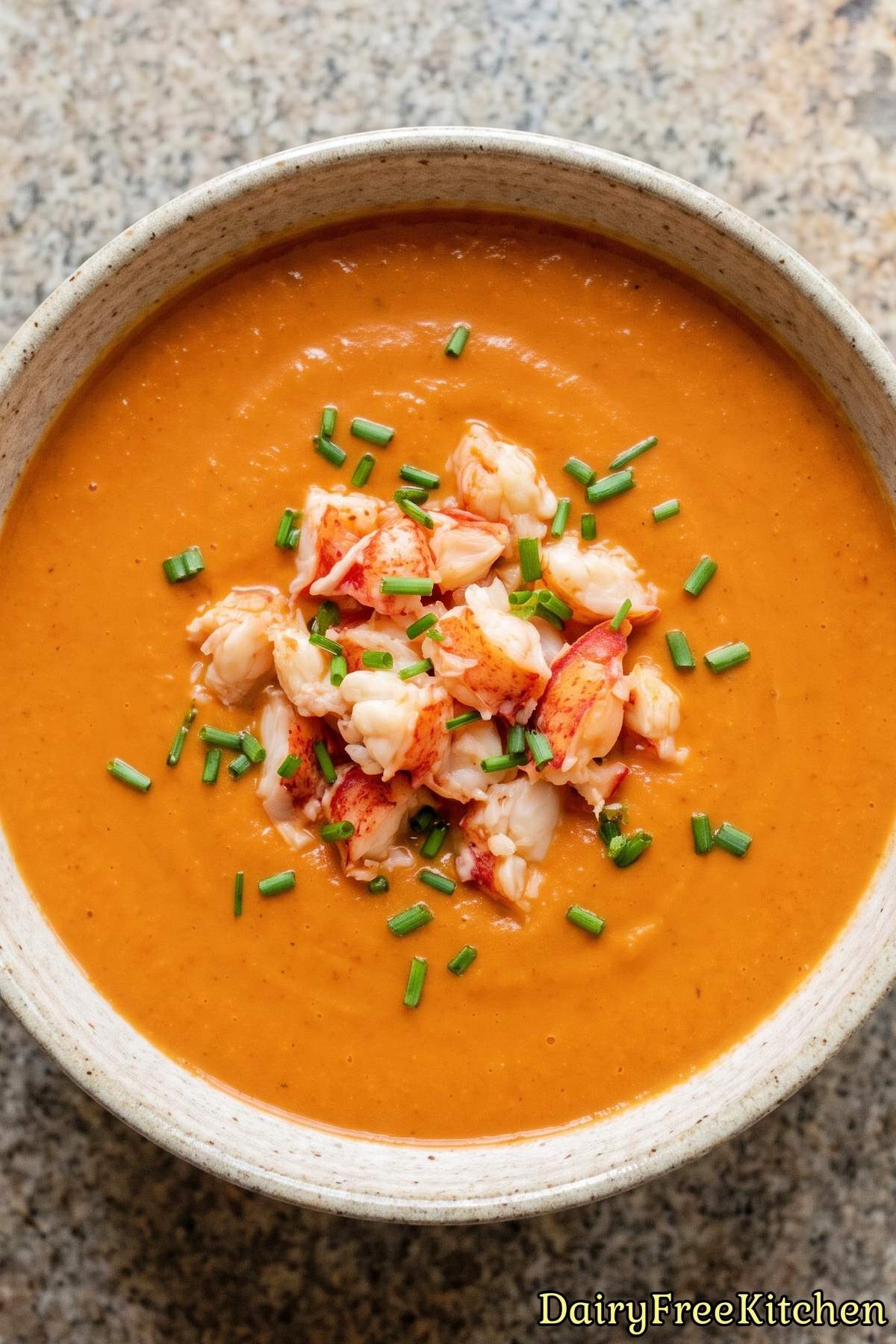 Simple dairy free lobster bisque dinner