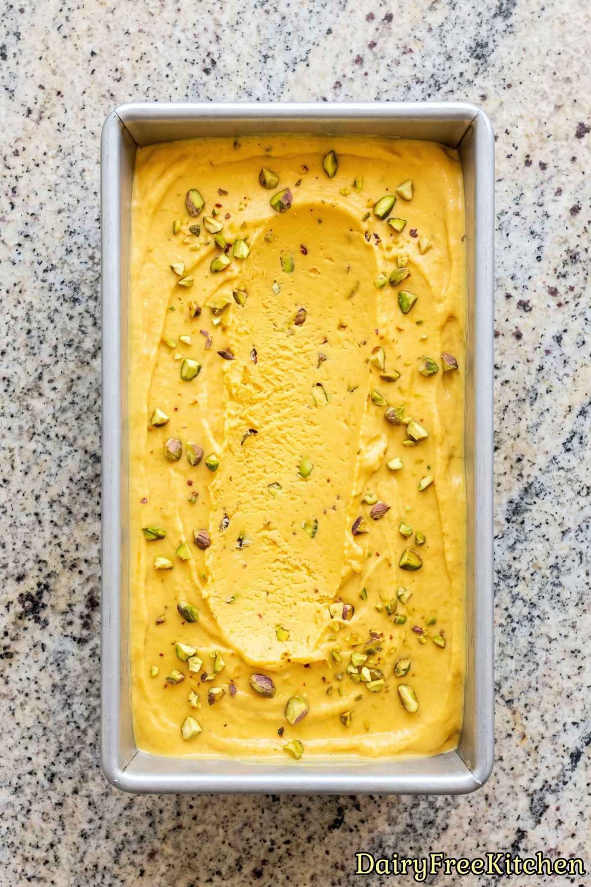 Homemade dairy free mango lassi dessert