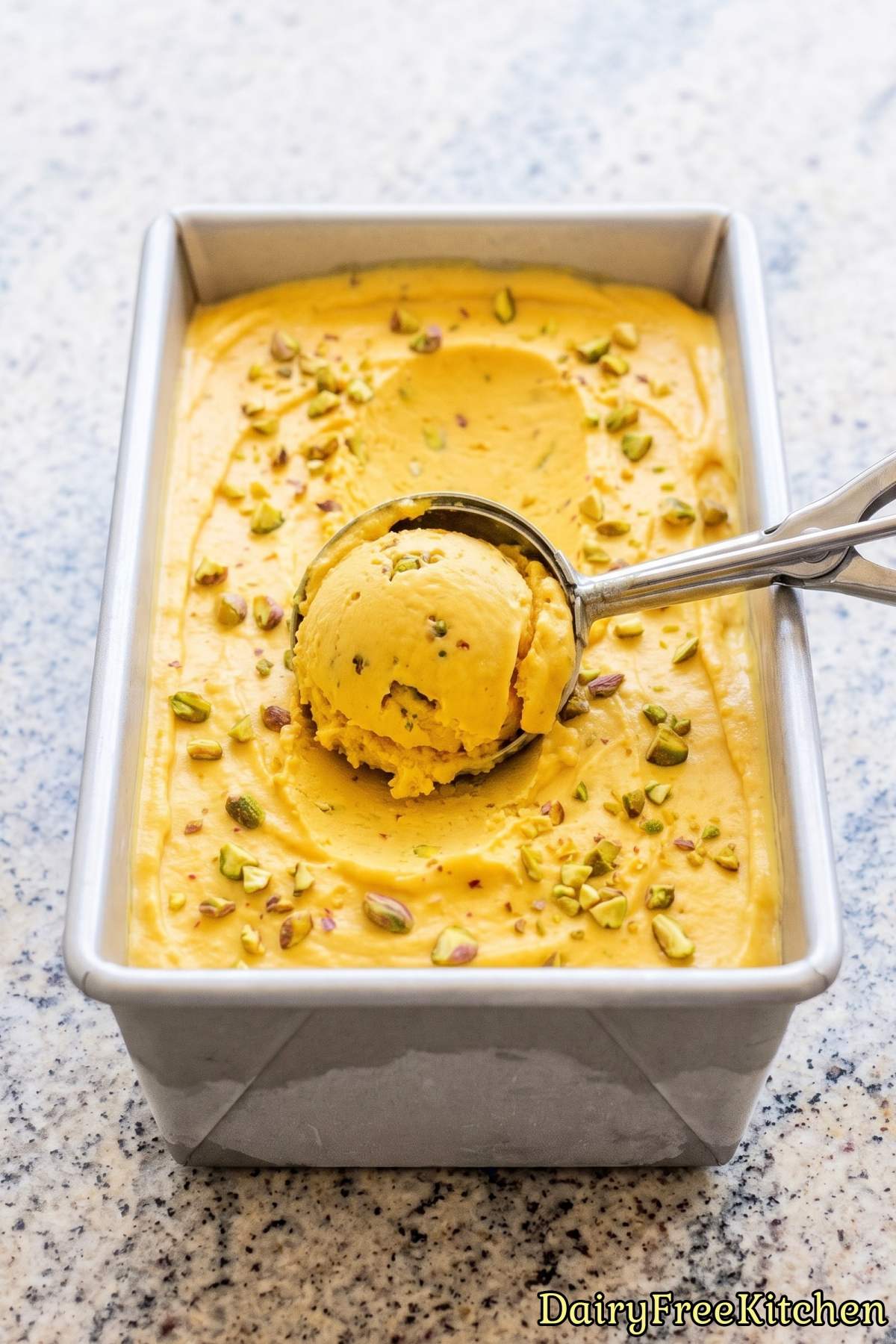 Rich homemade vegan mango lassi ice cream