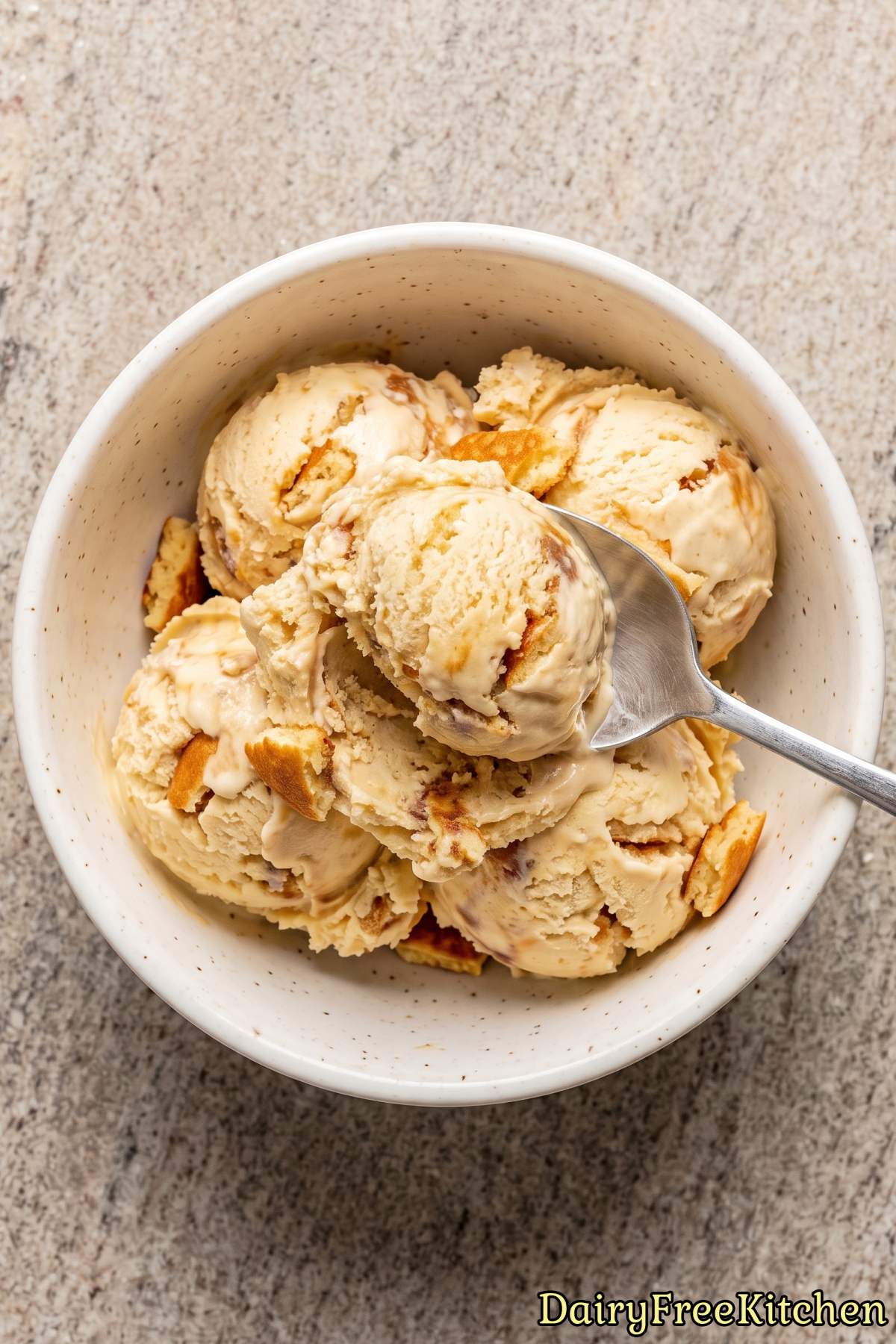 Fresh scoop of maple pancake crunch ice cream