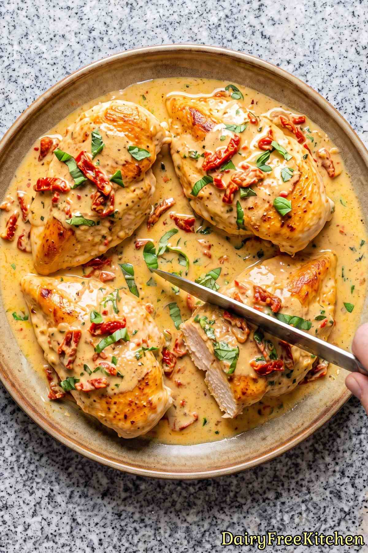 Hearty dairy free marry me chicken in sauce
