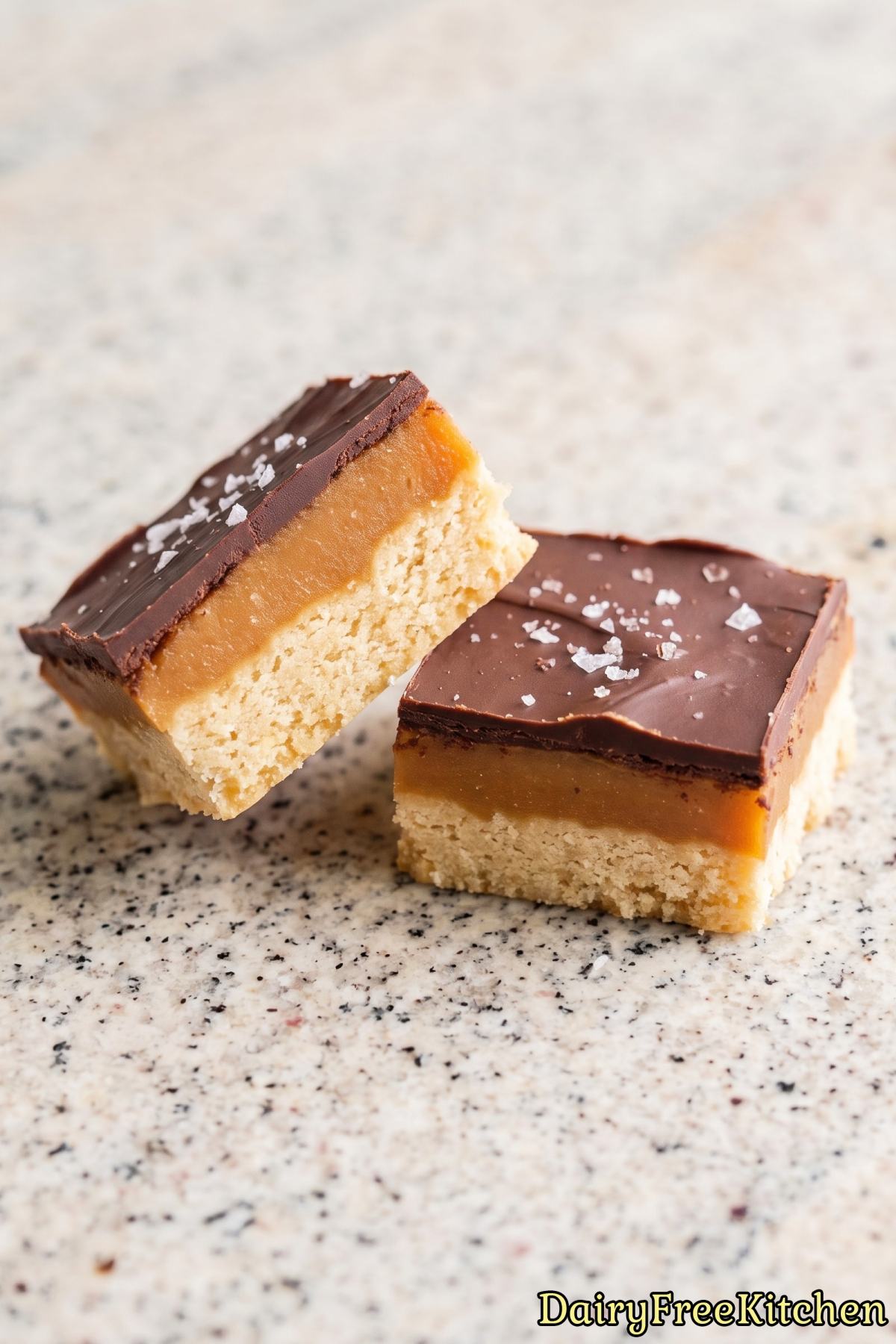 Golden dairy free millionaire shortbread