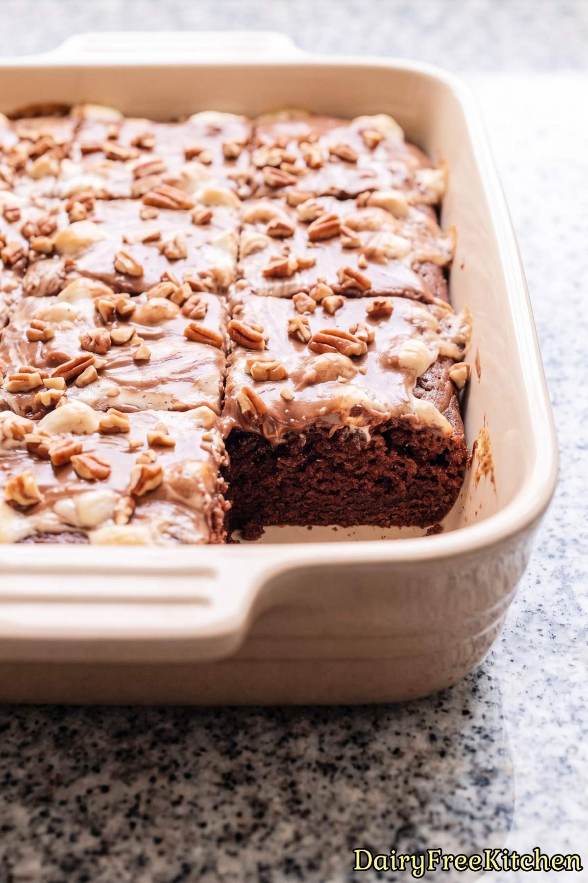 Rich vegan Mississippi mud cake dessert