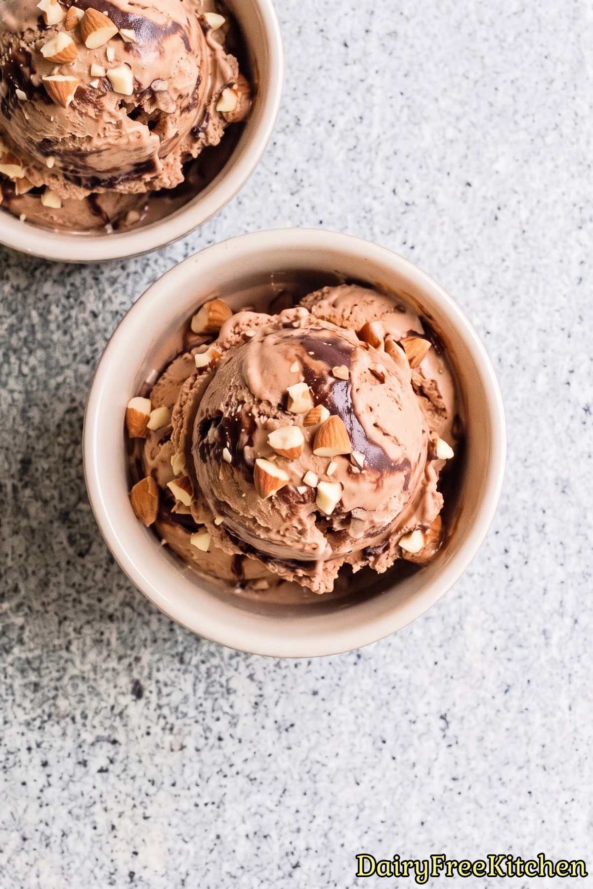 Creamy dairy free mocha almond fudge ice cream